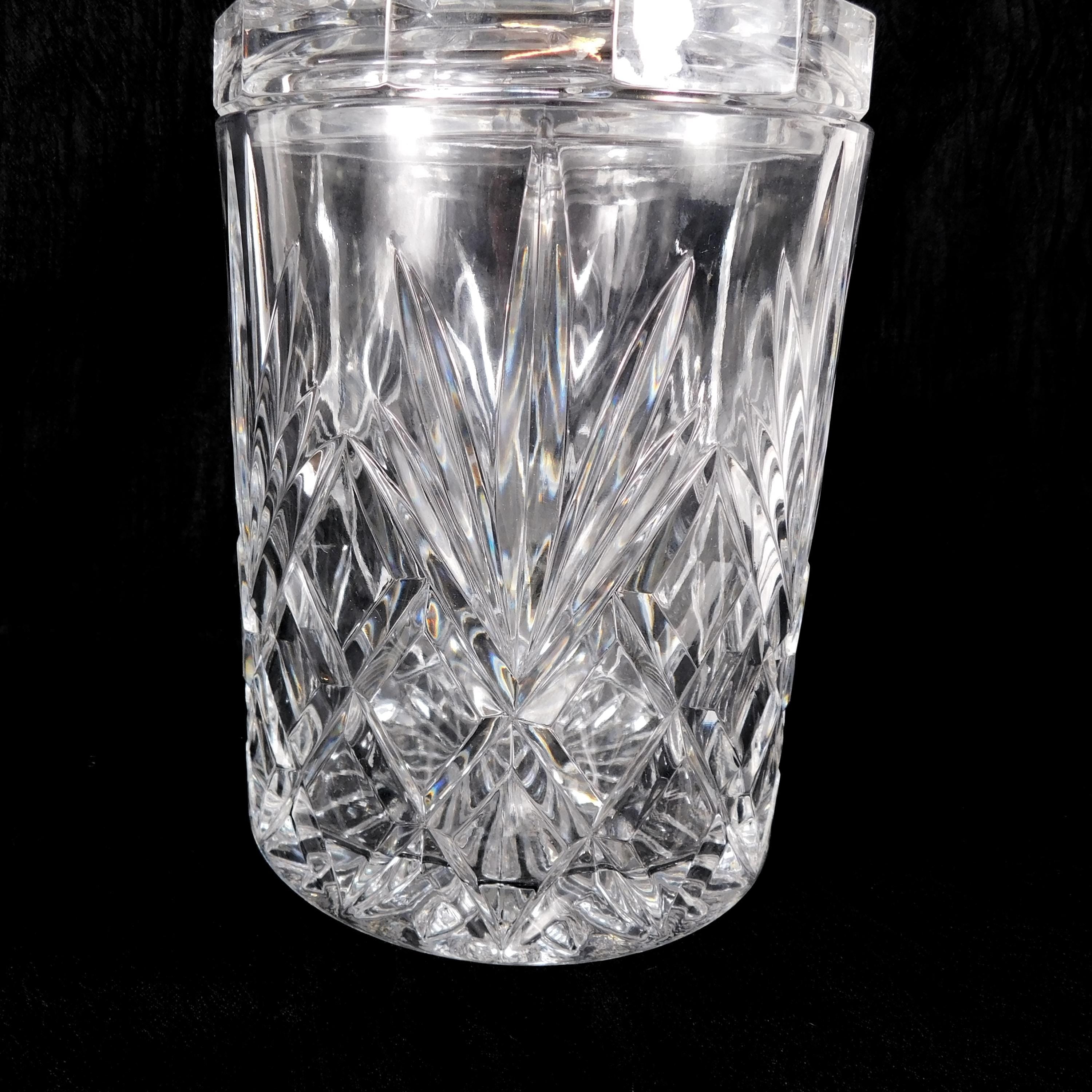Diamond Cut Crystal Biscuit Jar with Lid # 27406