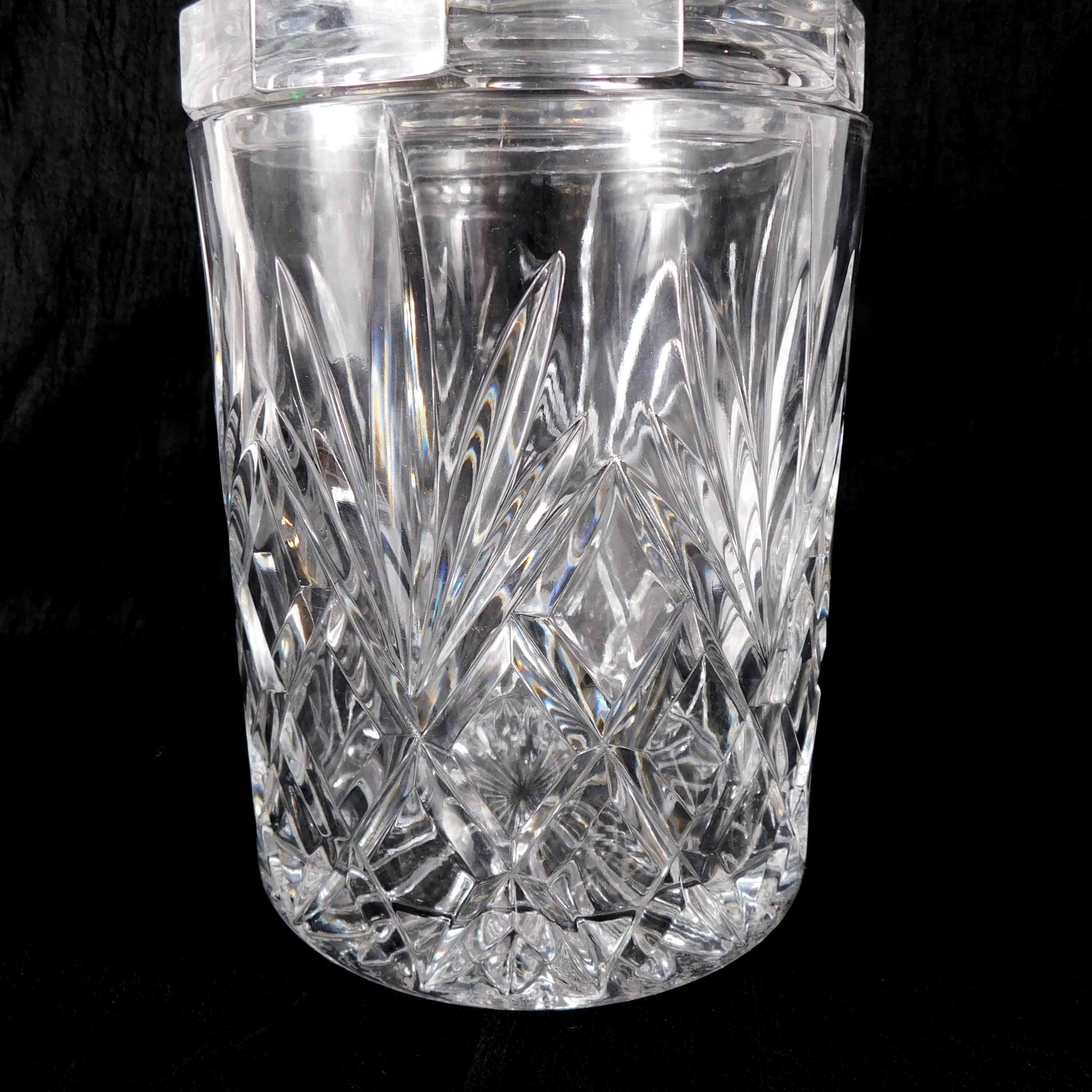 Diamond Cut Crystal Biscuit Jar with Lid # 27406