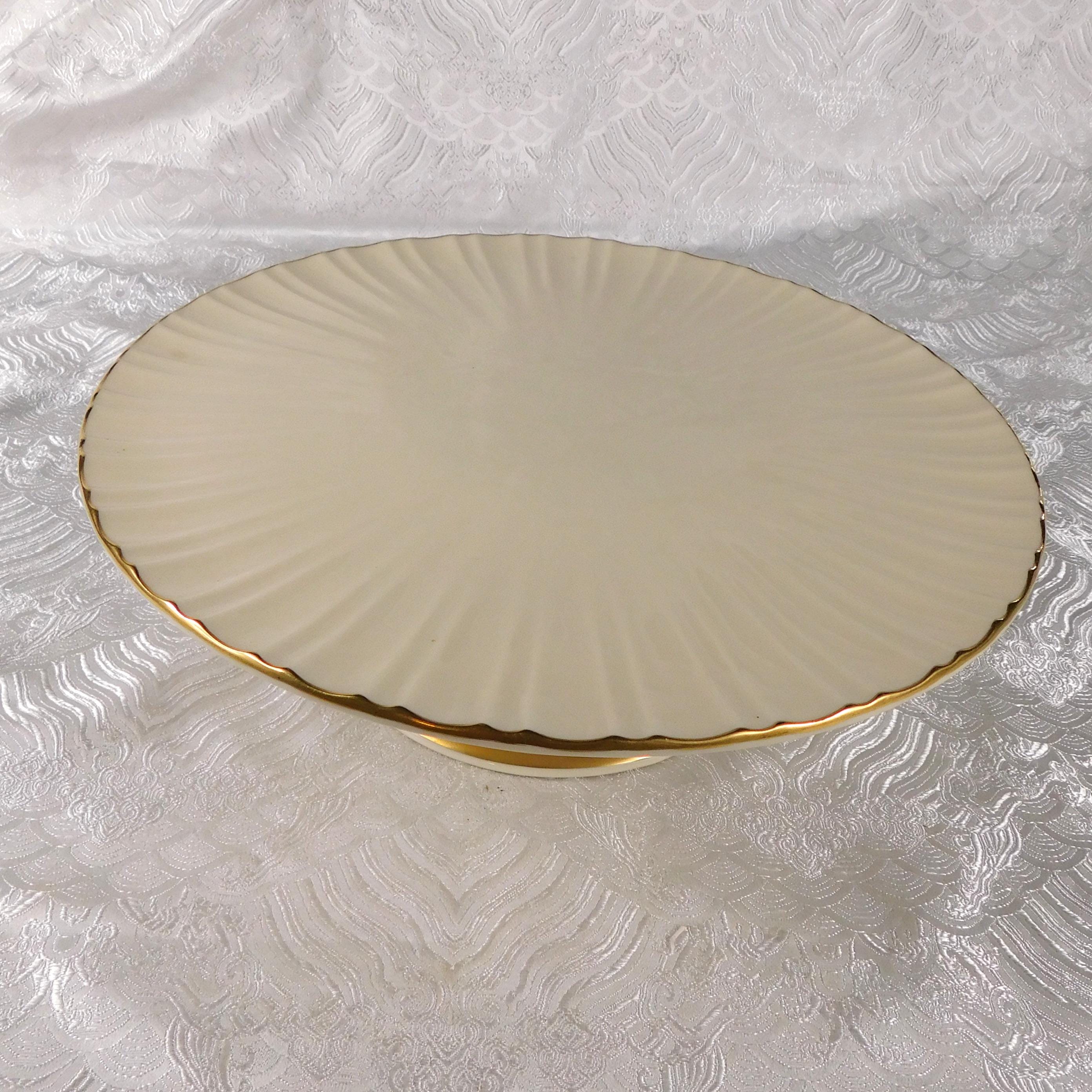 Lenox Fluted Collection Footed Cake Plate # 27488