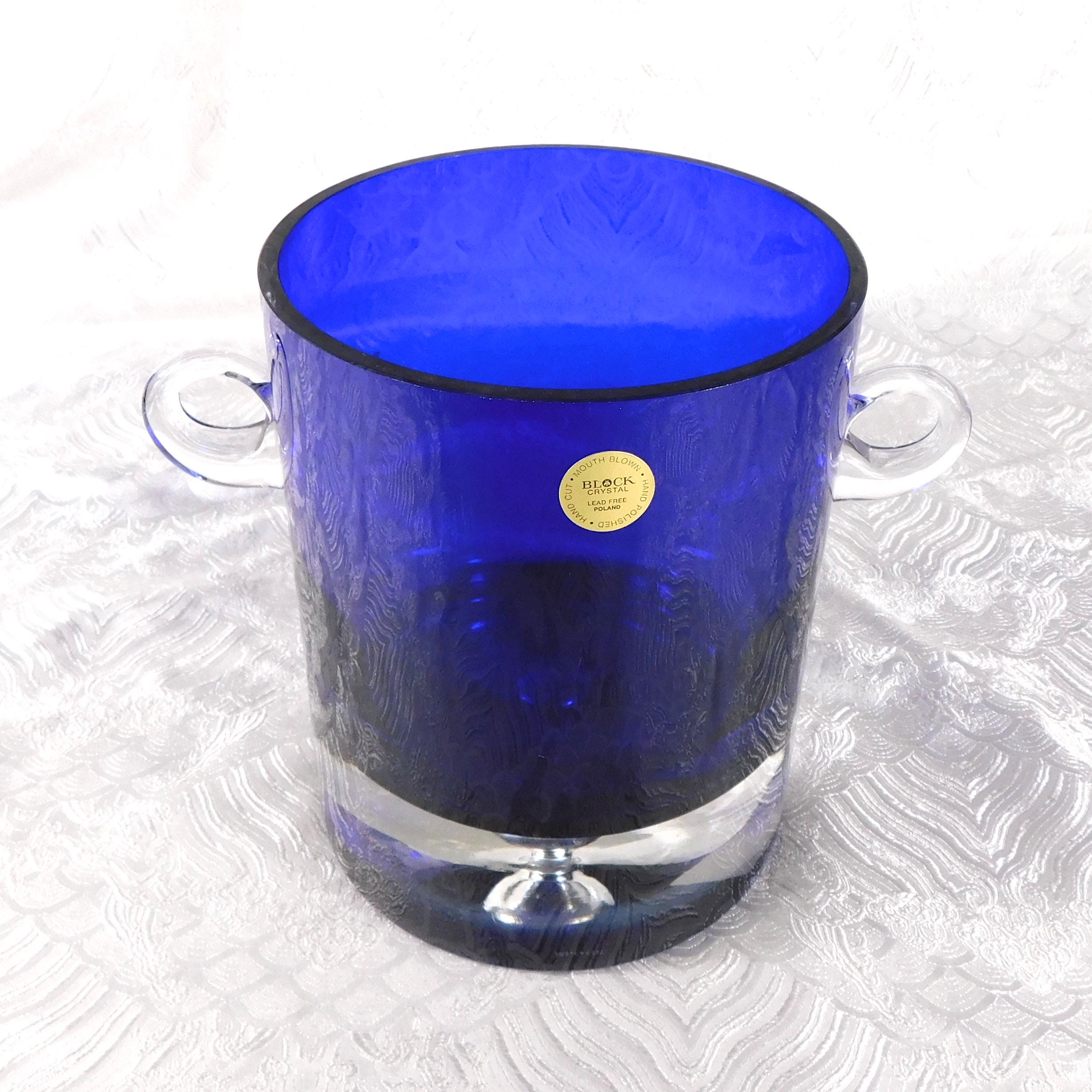Block Cut Crystal Blue ice Bucket In Stockholm # 27415