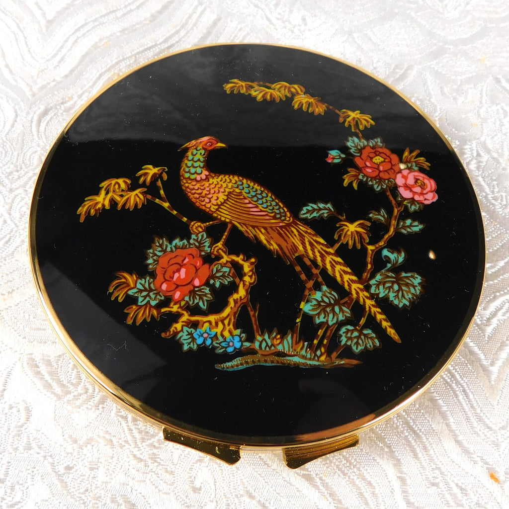 Dark Blue Stratton Peacock Double Mirror Compact # 27435