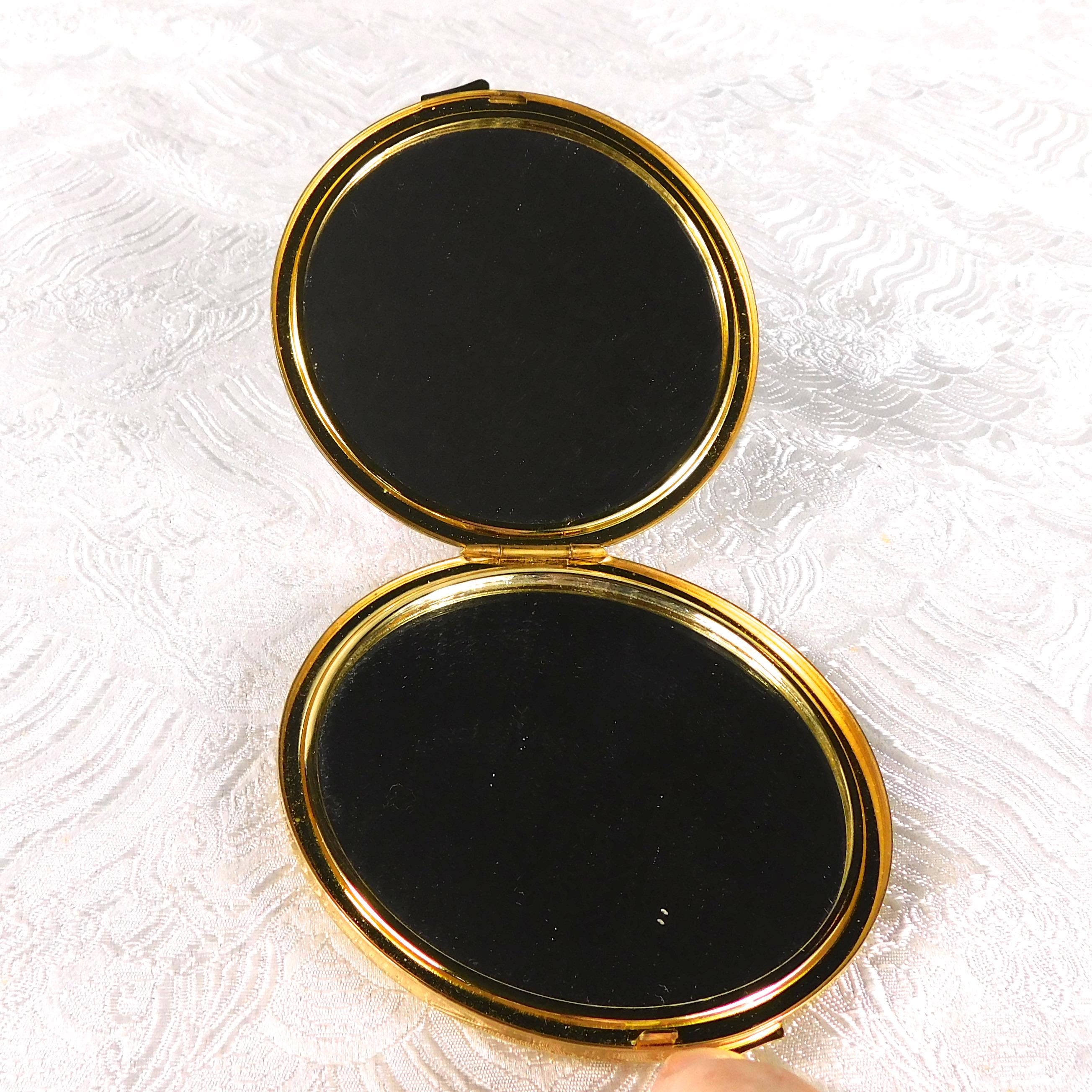 White Stratton Floral Double Mirror Compact # 27434