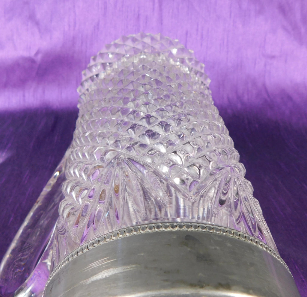 Large Glass Pitcher with Metal Top # 27496
