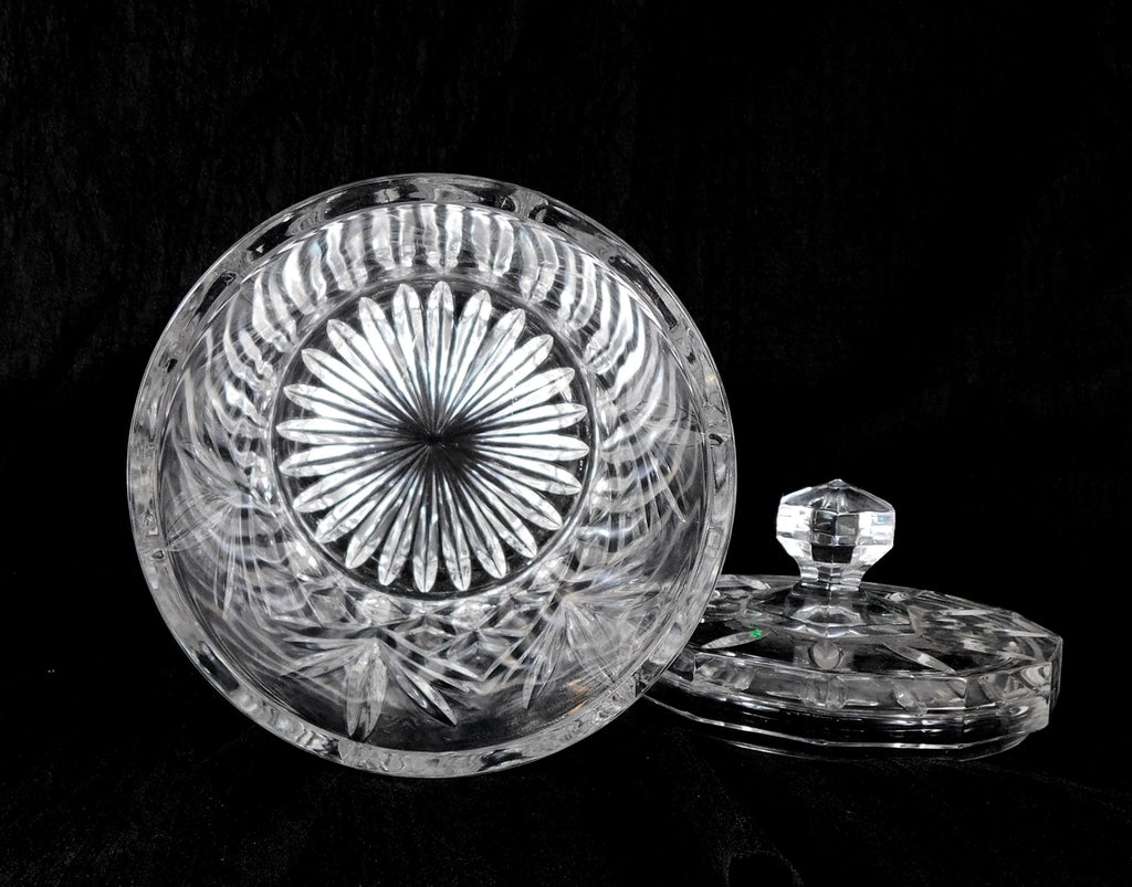 Diamond Cut Crystal Biscuit Jar with Lid # 27406