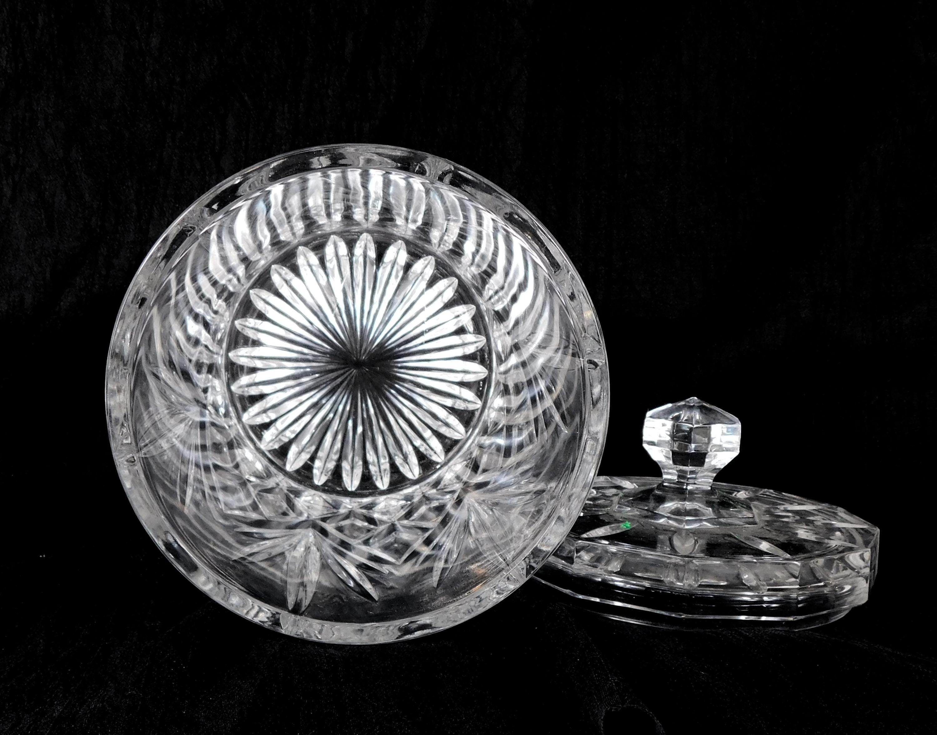 Diamond Cut Crystal Biscuit Jar with Lid # 27406
