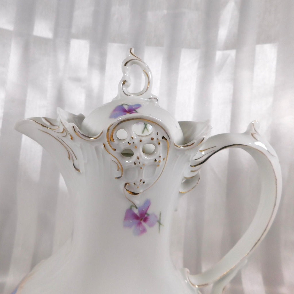 Thun White Floral Chocolate Pot # 26101