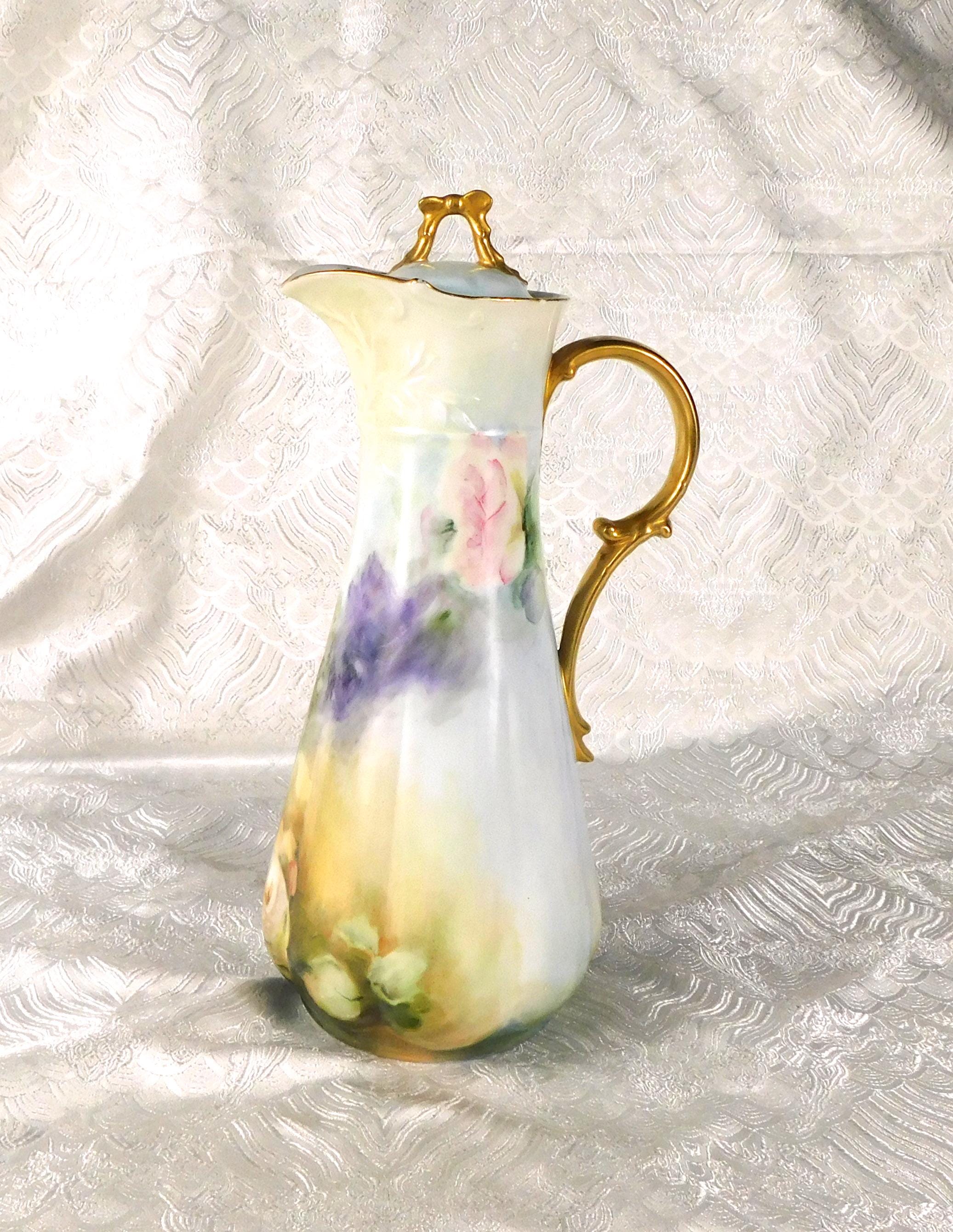 Signed Floral Chocolate Pot with Lid # 27530