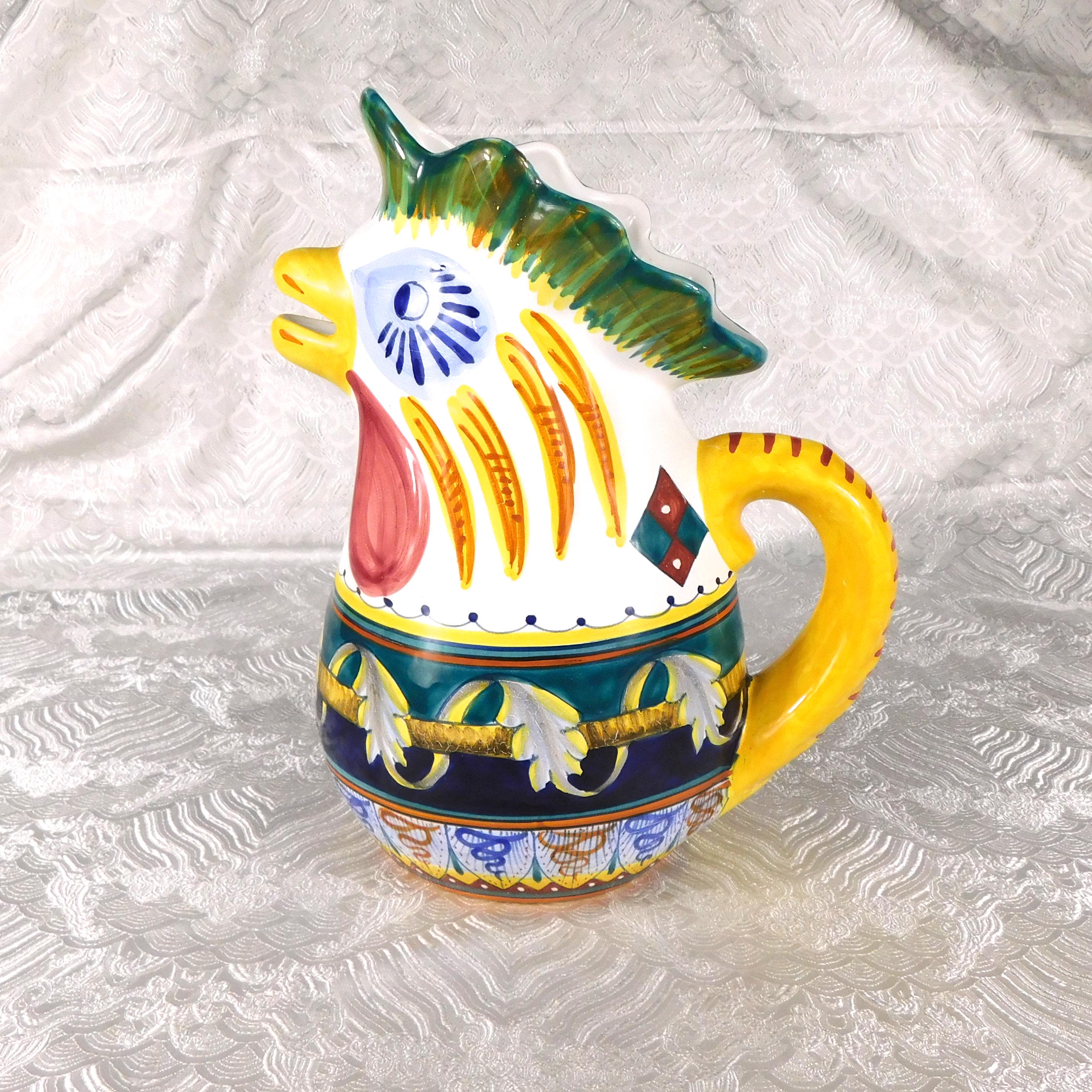 Green and Yellow Rooster Pitcher # 27476