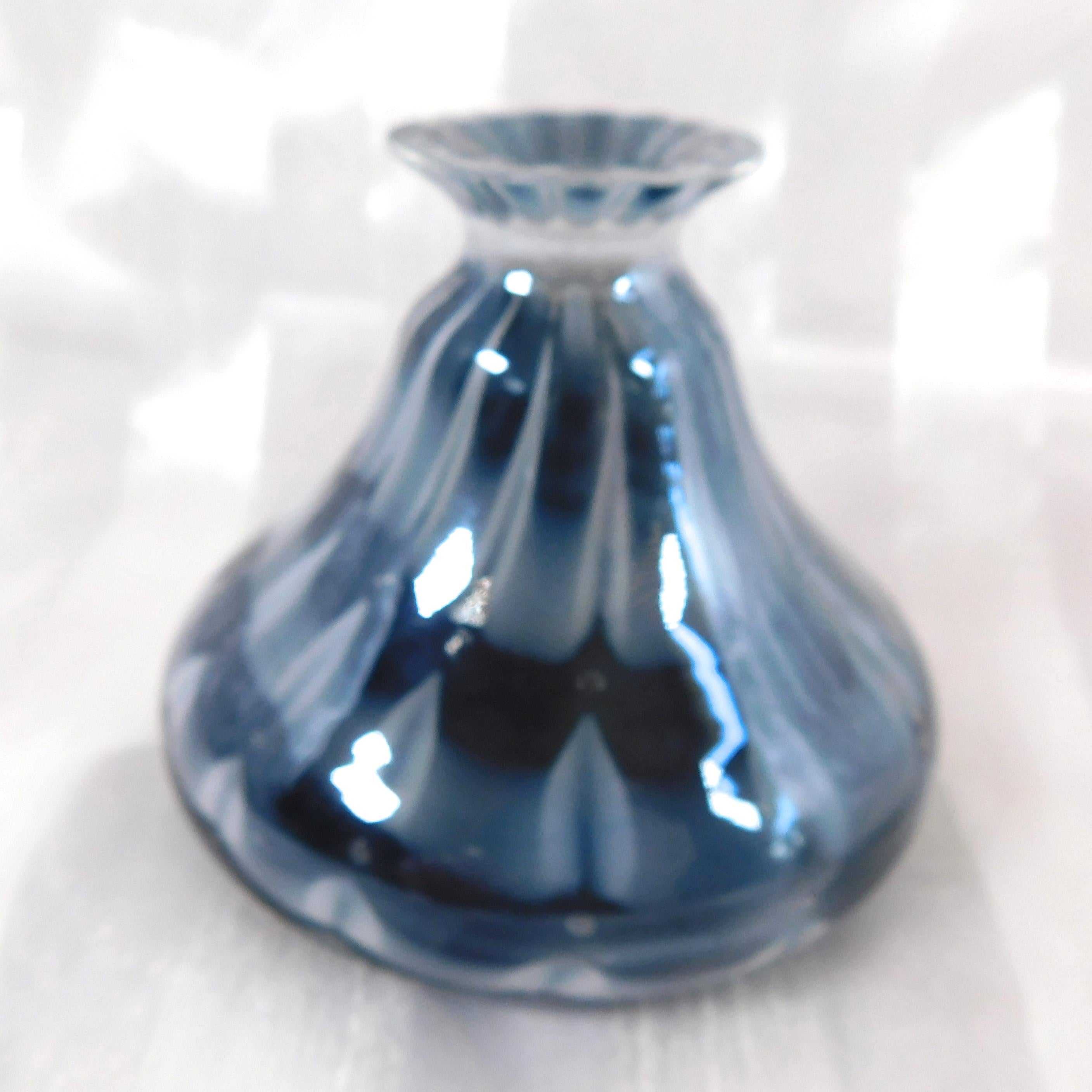 Black White and Gray Art Glass Perfume Bottle # 26257