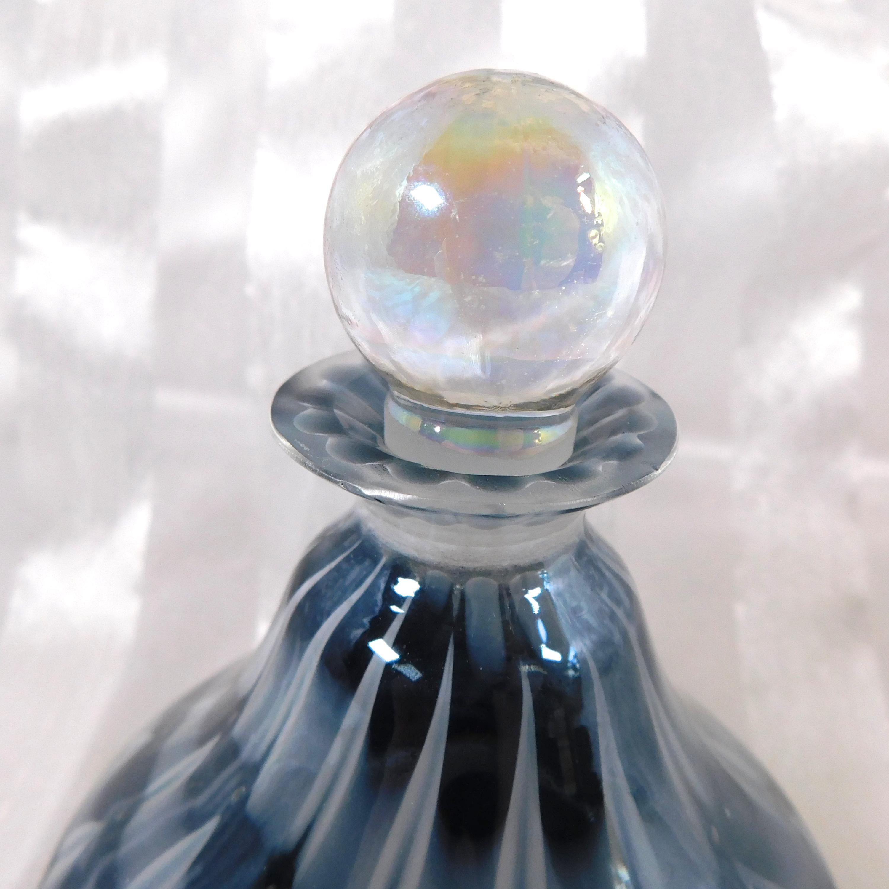 Black White and Gray Art Glass Perfume Bottle # 26257