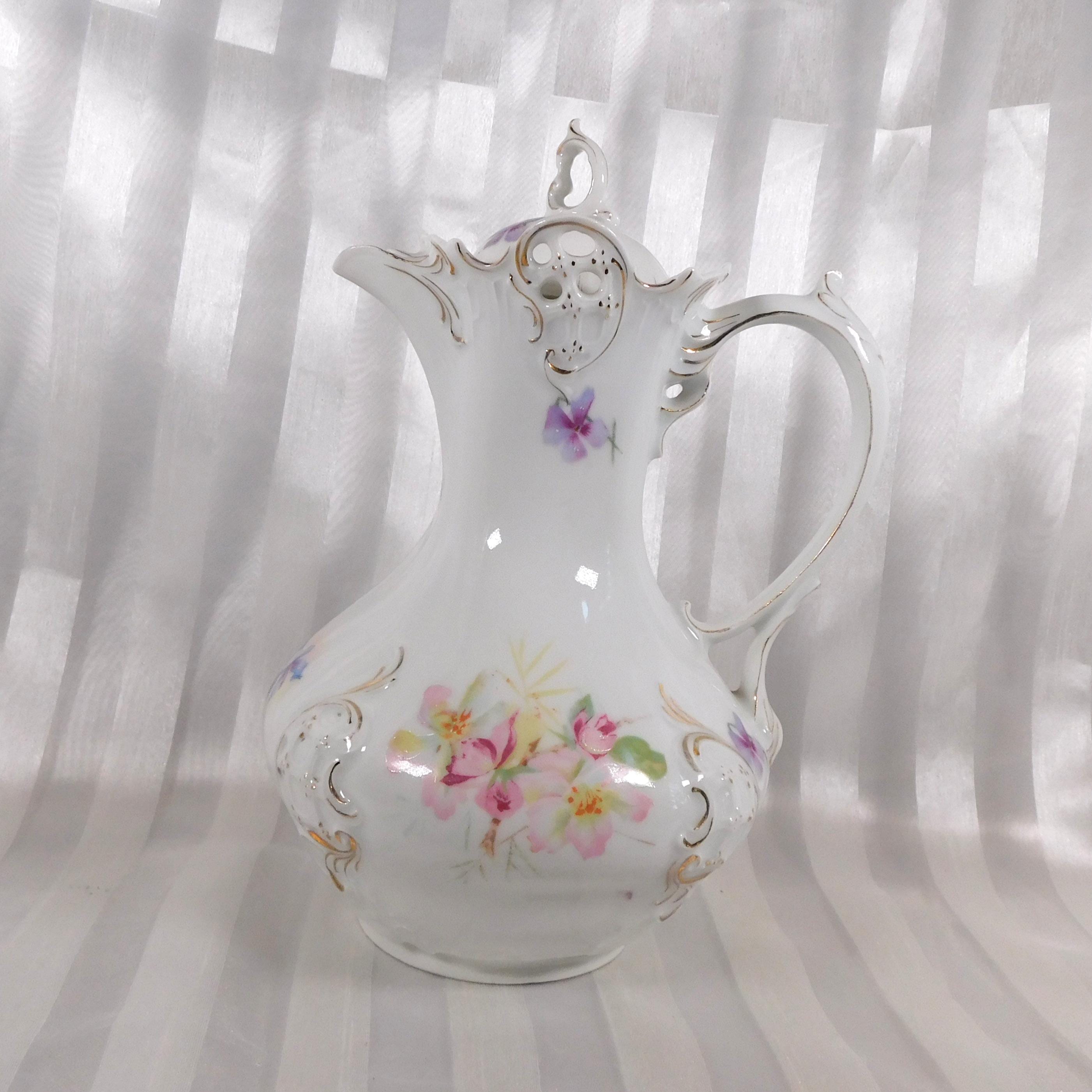 Thun White Floral Chocolate Pot # 26101