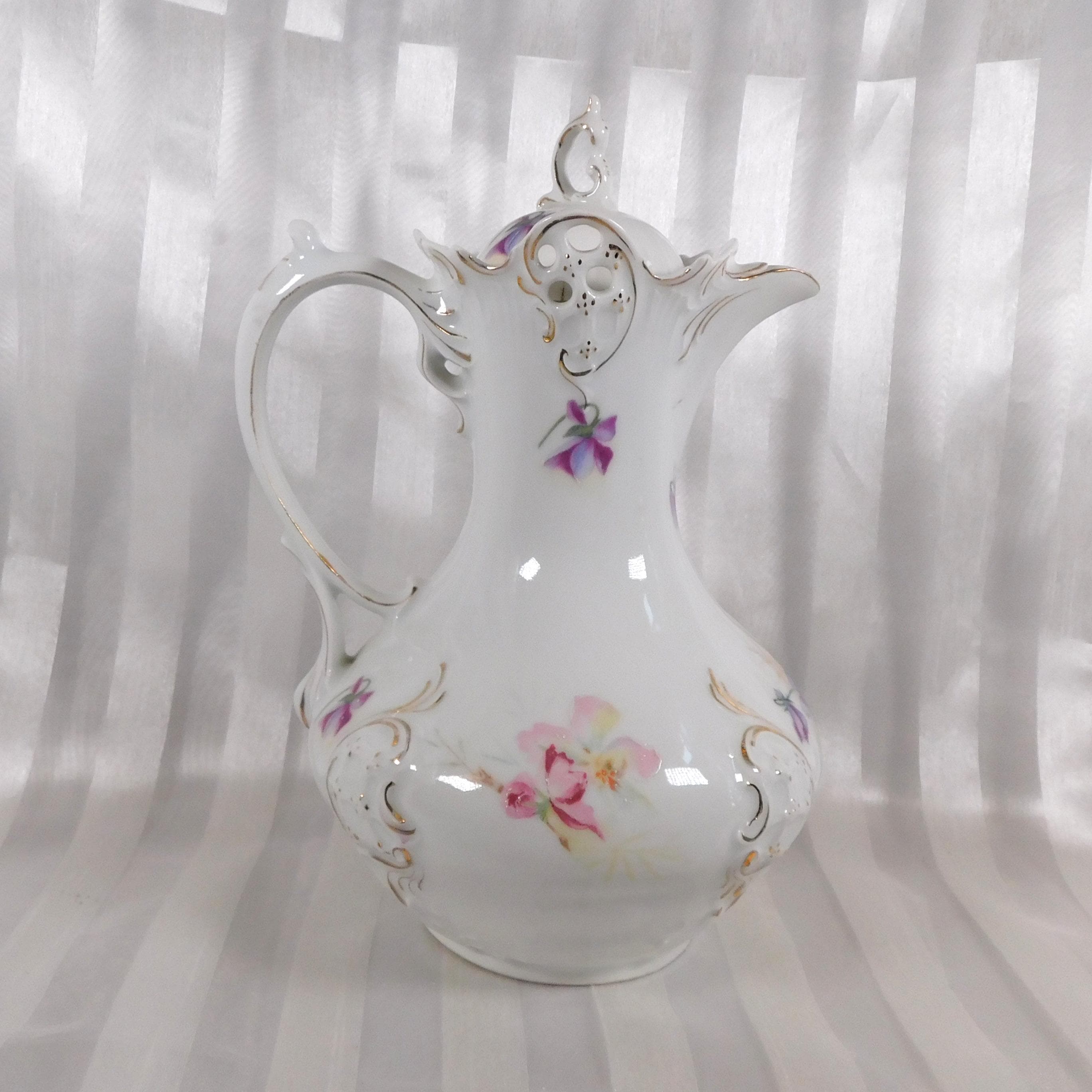 Thun White Floral Chocolate Pot # 26101