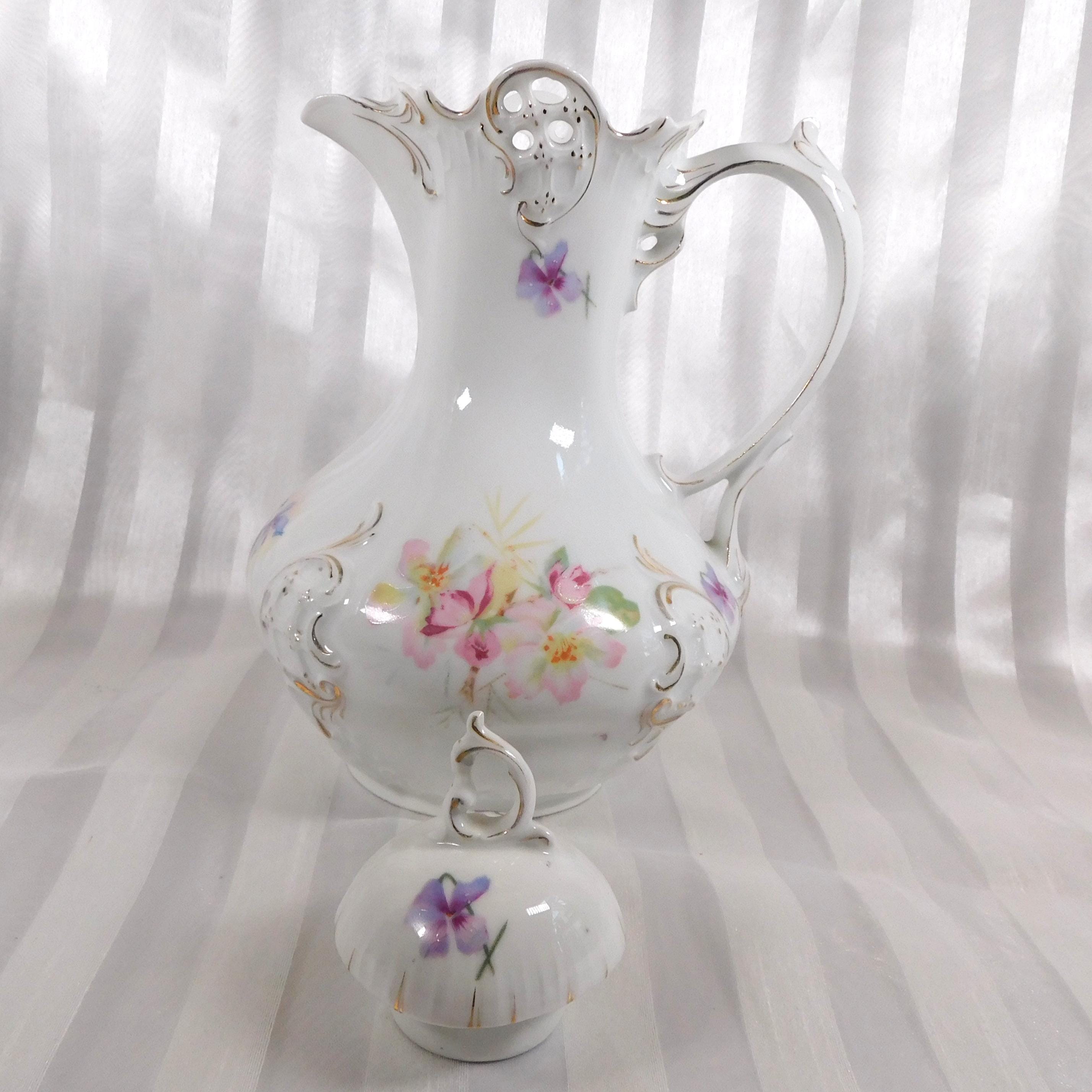 Thun White Floral Chocolate Pot # 26101