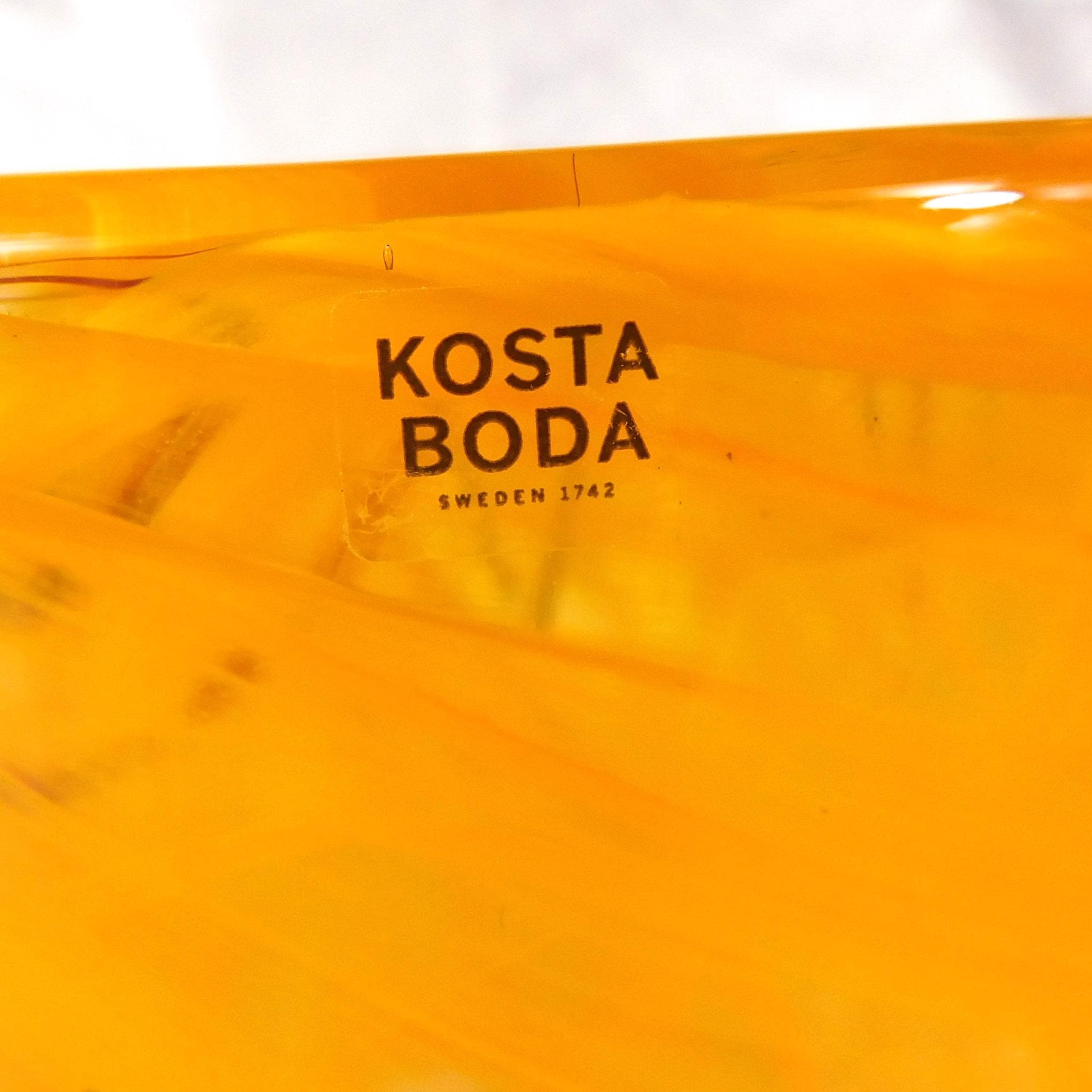 Kosta Boda Orange Art Glass Vase # 27653