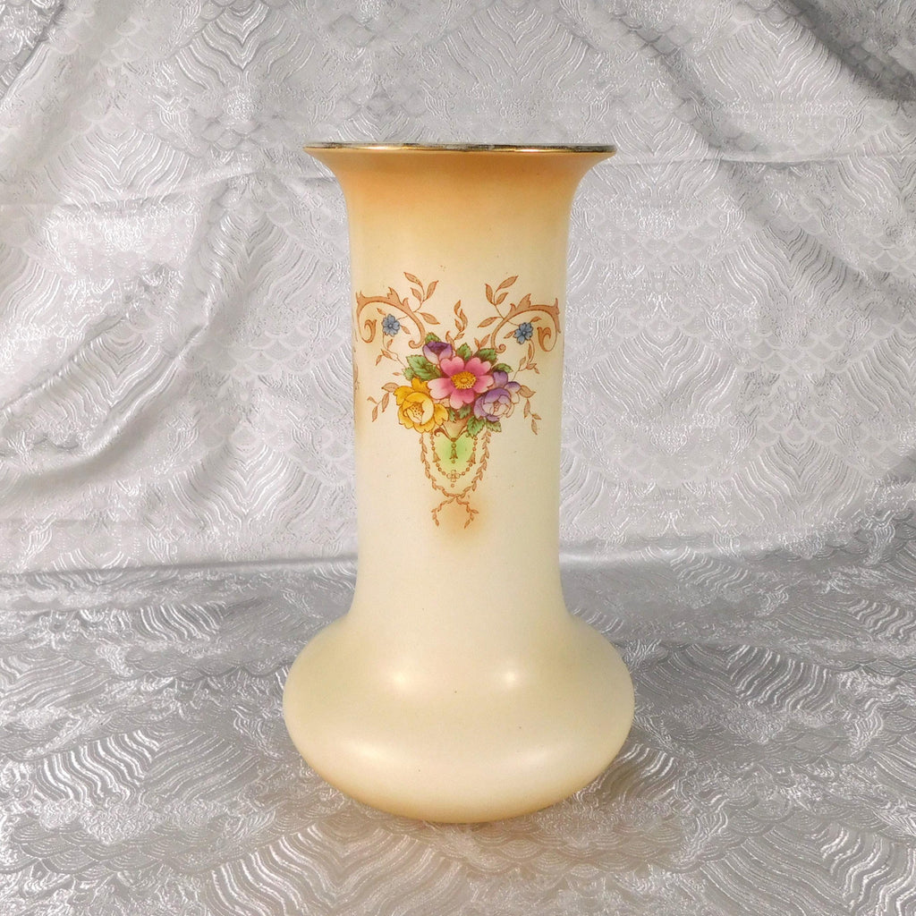 Crown Ducal Large Cream Floral Vase # 27575-Broken