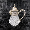 Crystal Syrup Pitcher, Milk Jug, Creamer with Metal Lid with Wolf Head Spout # 27655