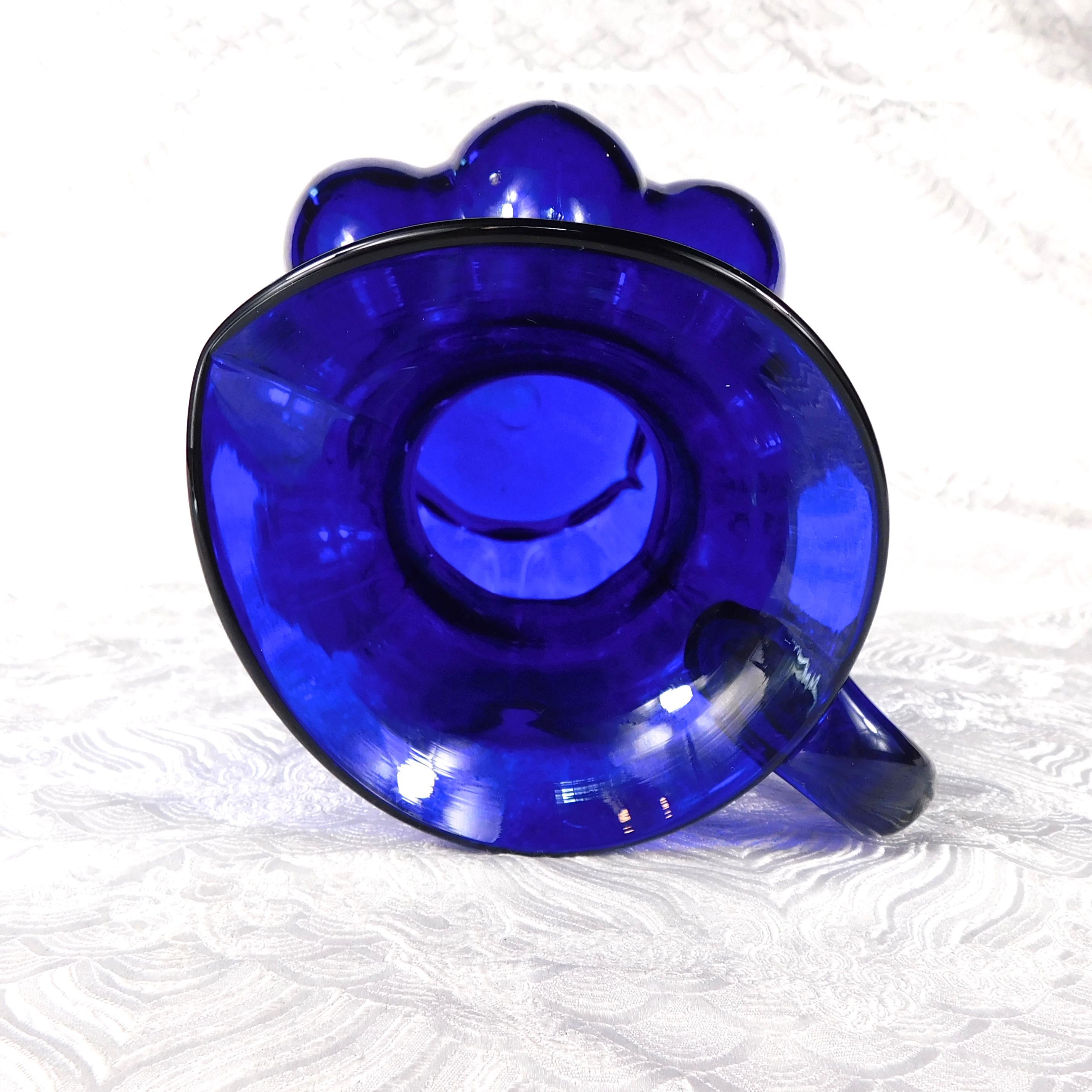 Dark Blue Glass Shaped Pitcher # 27622