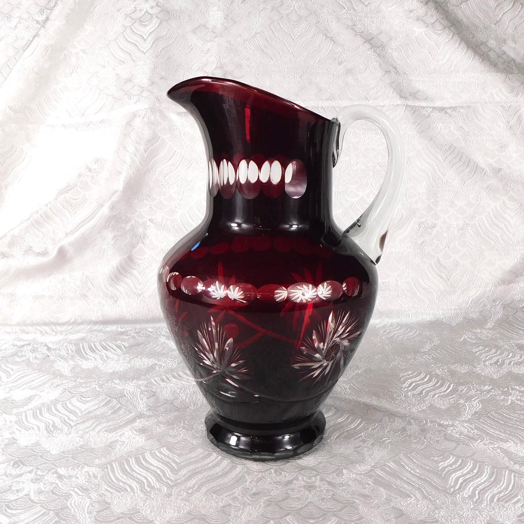 Large Red Cut to Clear Pitcher # 27636