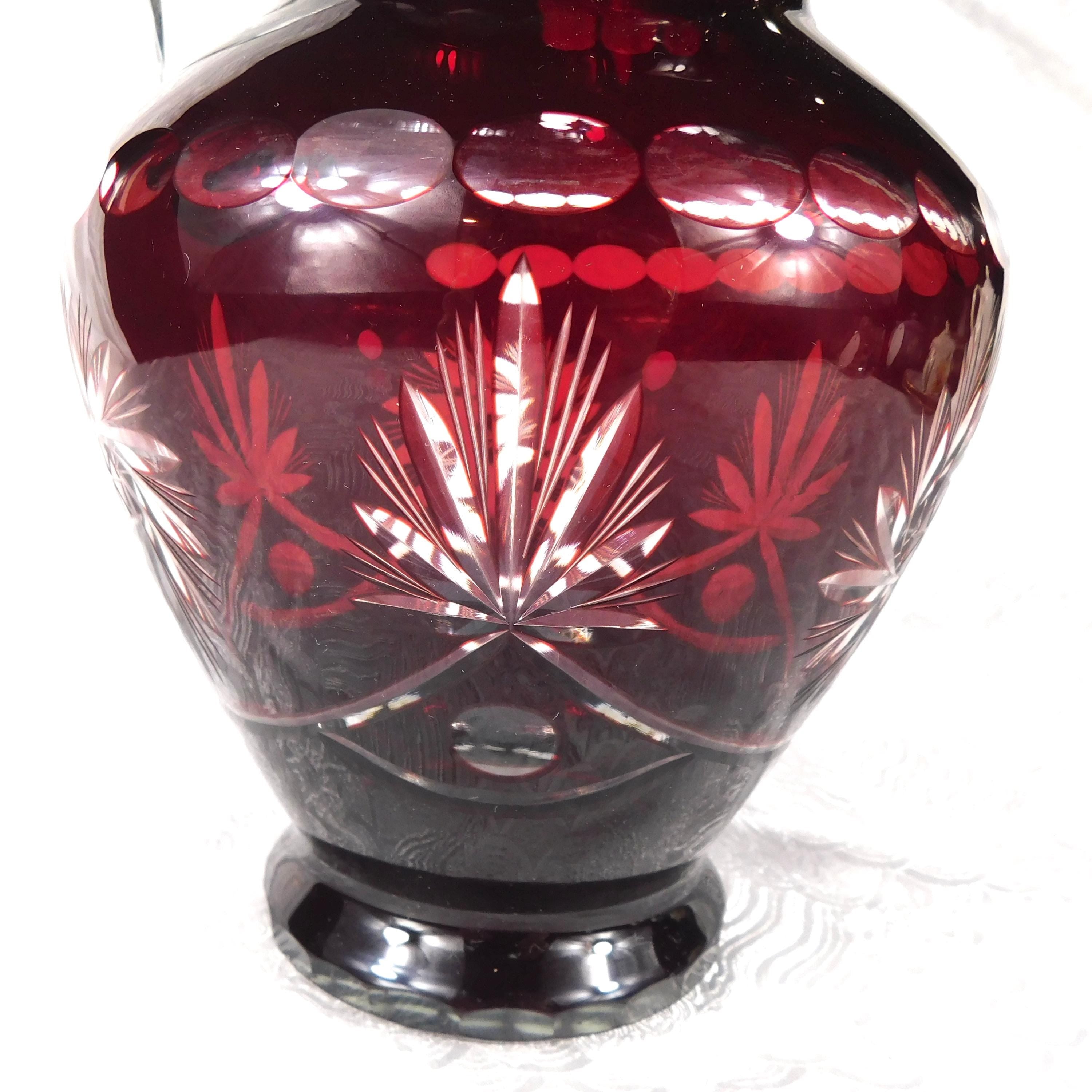Large Red Cut to Clear Pitcher # 27636