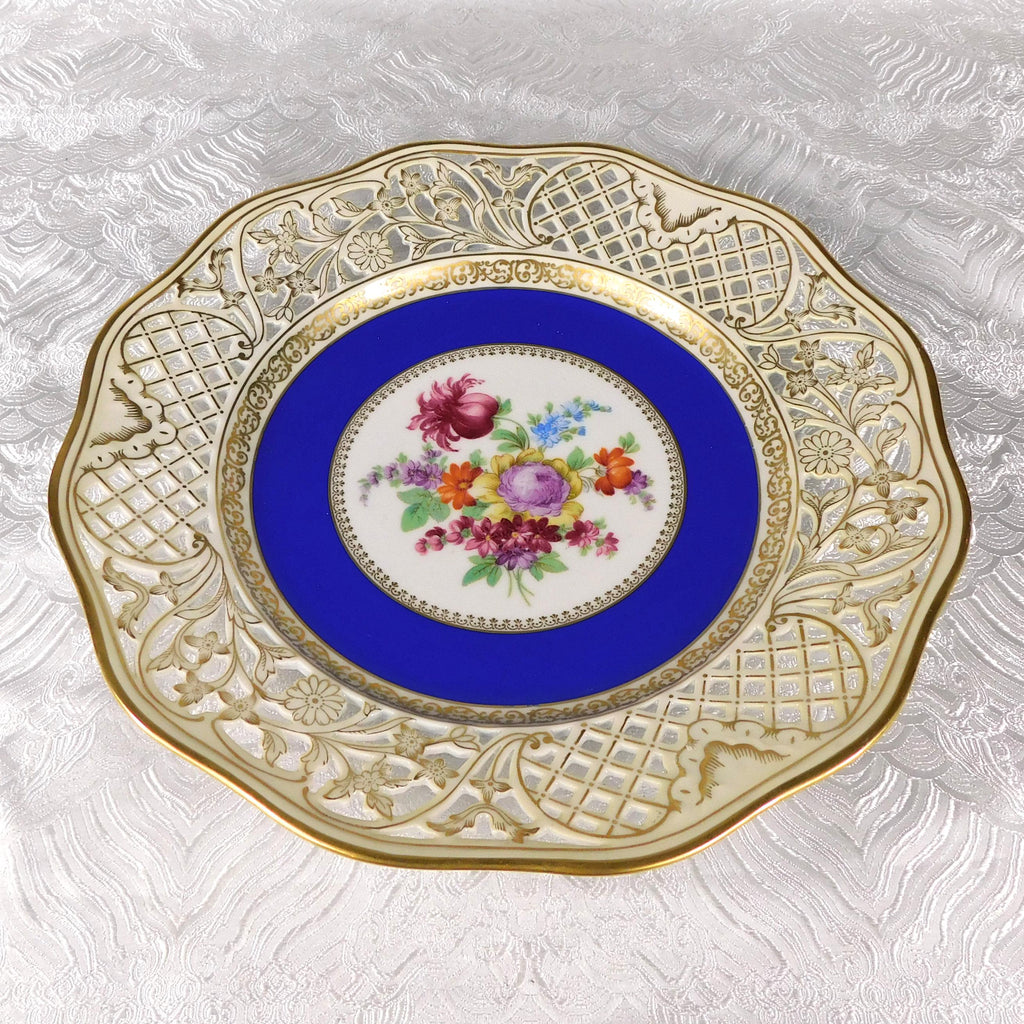 Schumann Floral Plate with Reticulated Rim # 27643