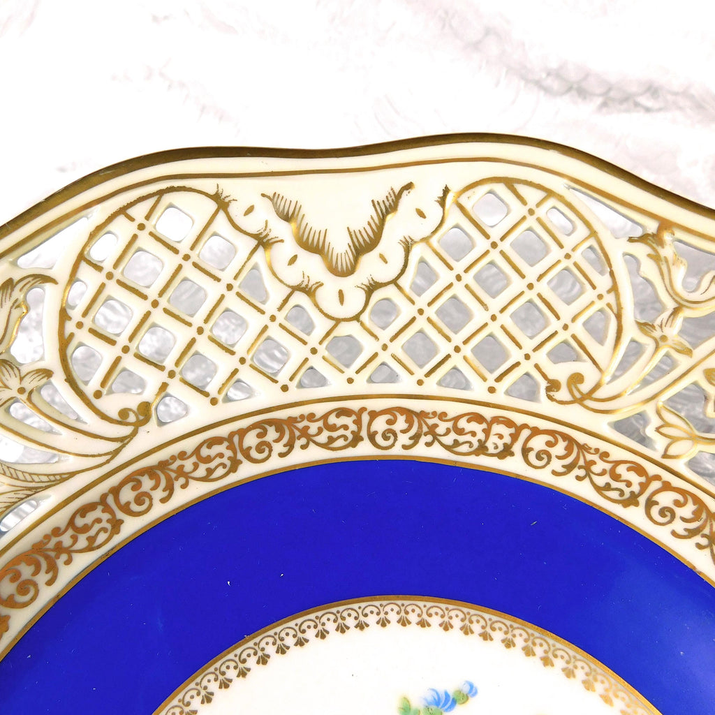 Schumann Floral Plate with Reticulated Rim # 27643