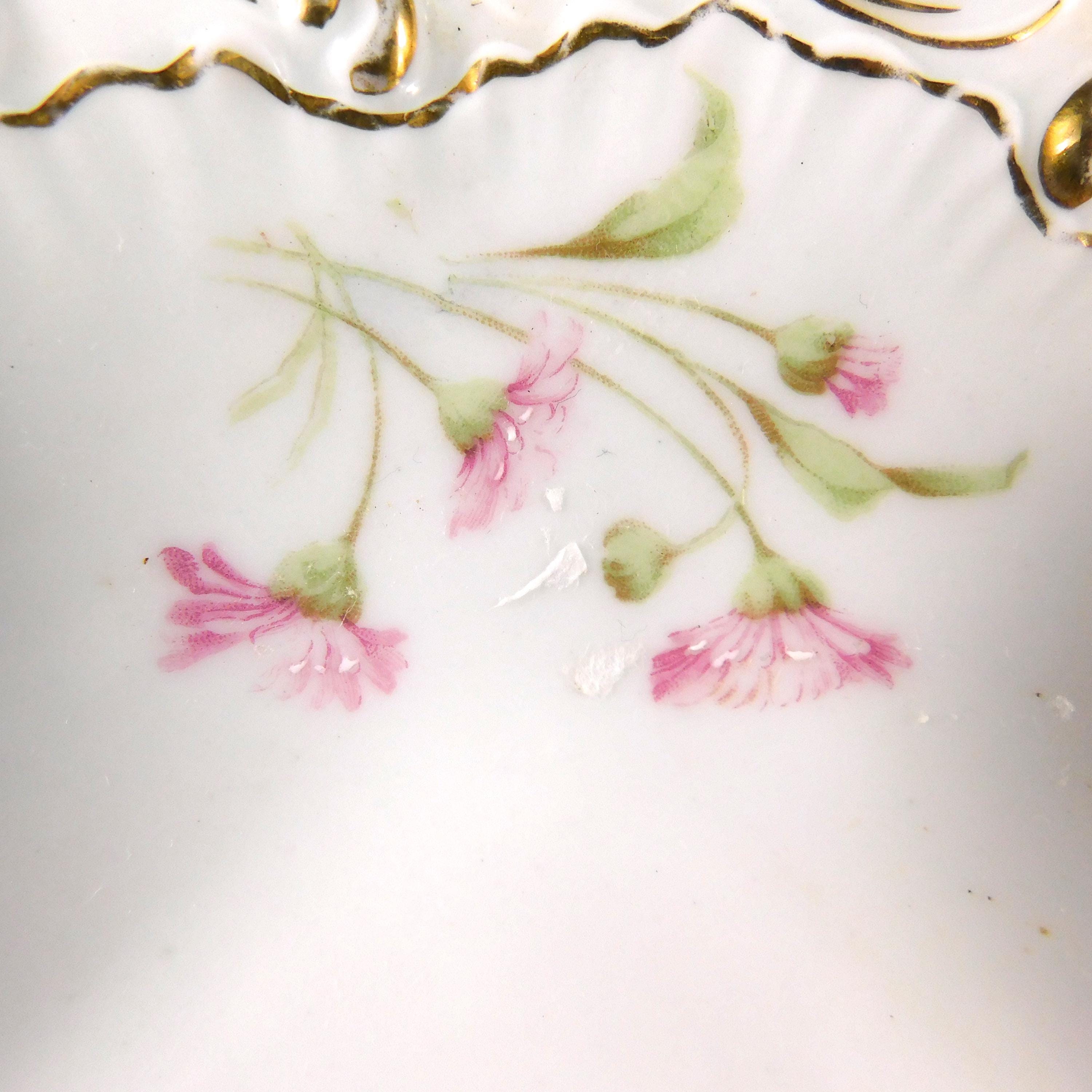 Carl Tielsch White Floral Triangular Bowl # 27644