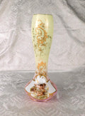 Pink and Cream Vase with Angel Design and Gold Trim   # 27649