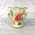 Small White and Green  Floral Vase from italy # 27657