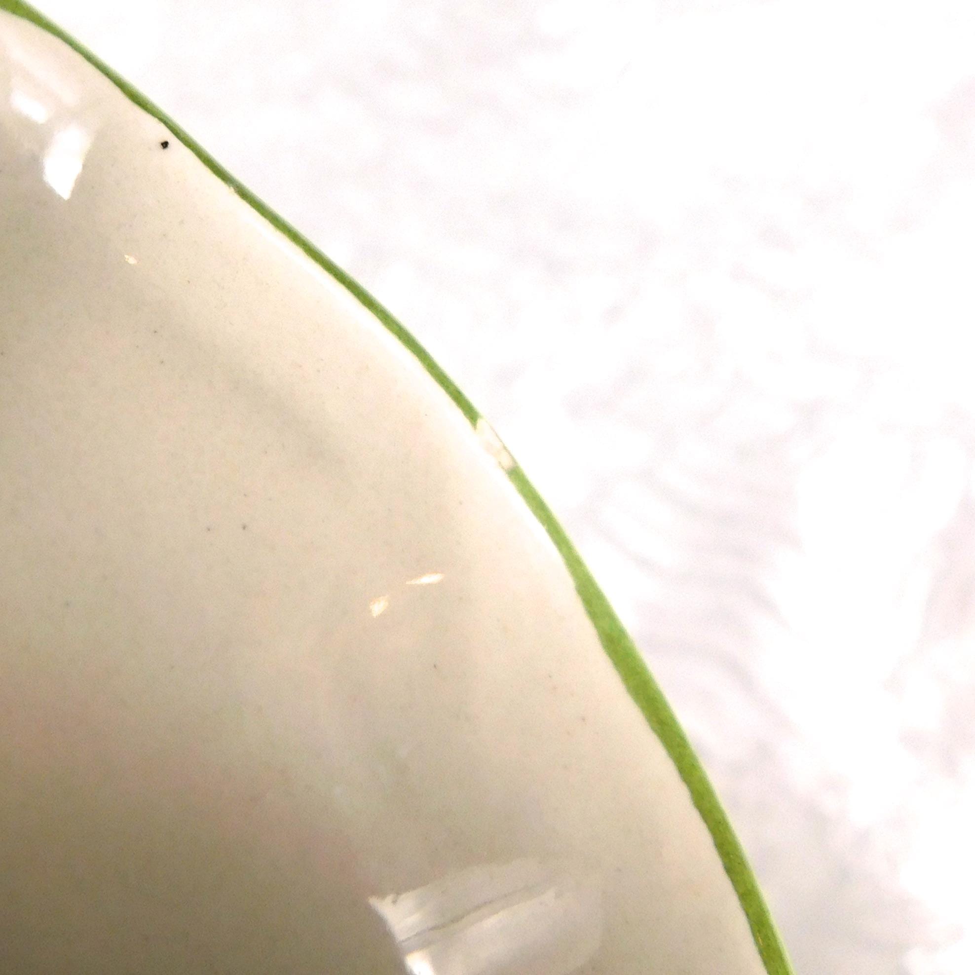Small White and Green  Floral Vase from italy # 27657