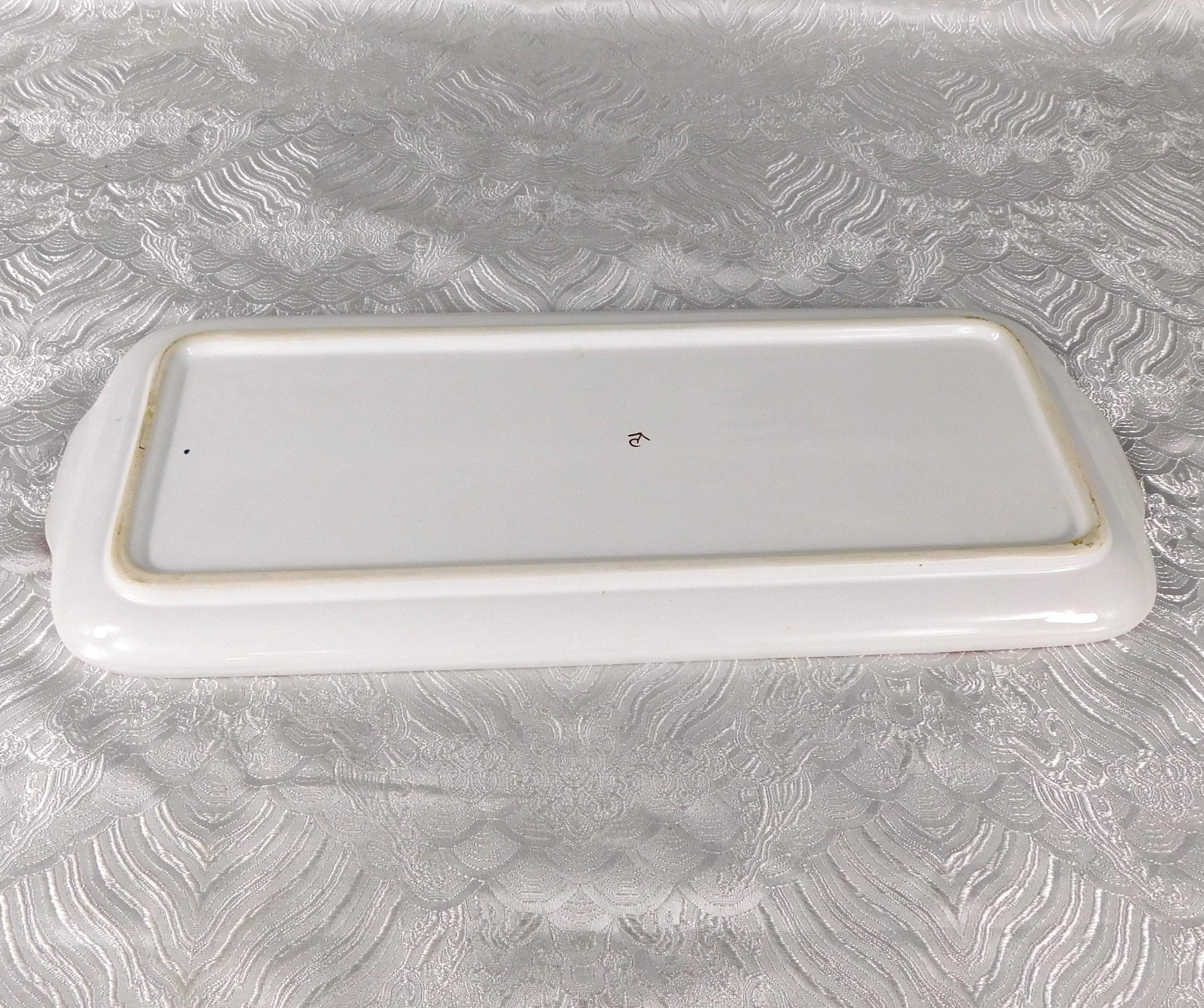 Pink Floral Ceramic Sandwich Tray # 27633