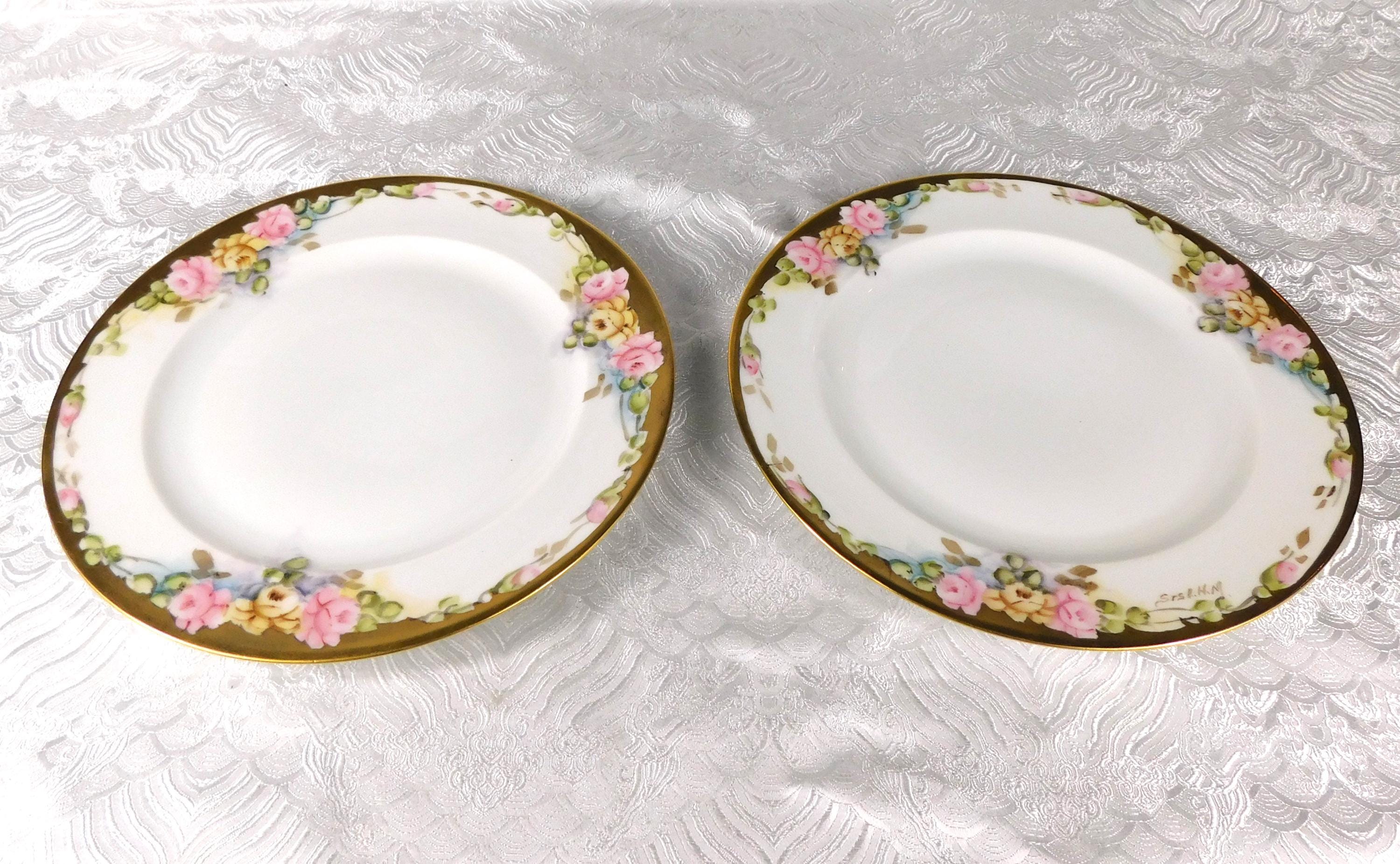 Hutschenreuther Signed and Hand Painted Set of Two Dinner Plates # 27608