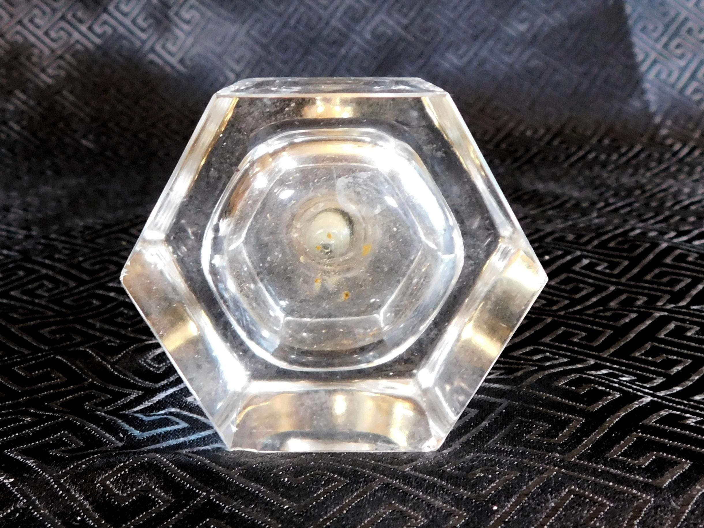 Clear Crystal Perfume Atomizer with  Pink Stone Pump # 24103