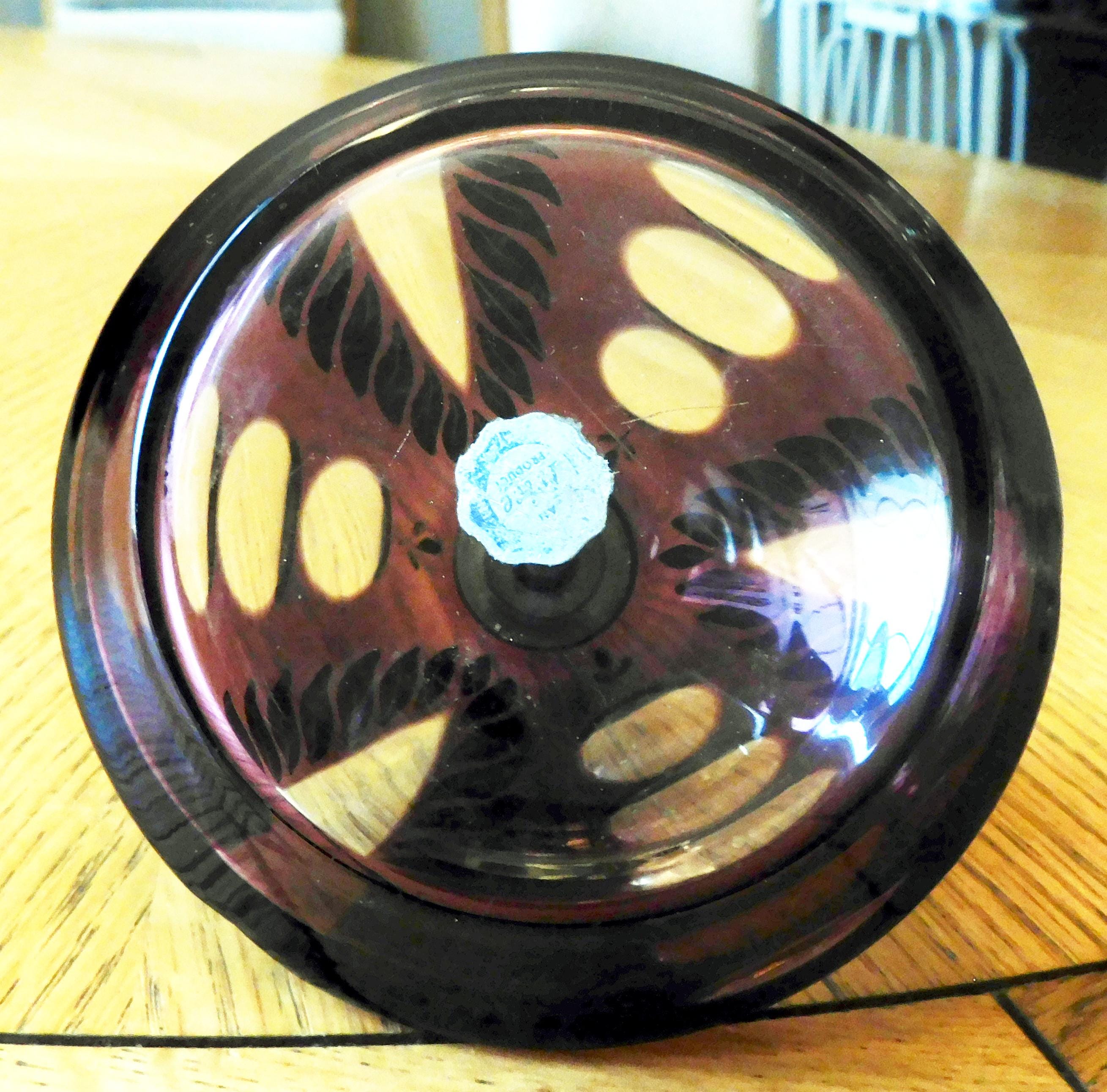 Dark Red Cut to Clear Perfume Pump with Gold Accents # 6884