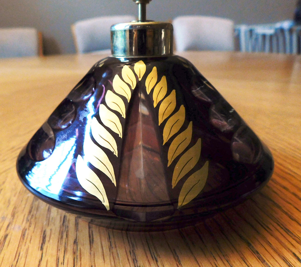 Dark Red Cut to Clear Perfume Pump with Gold Accents # 6884