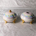 Matching Hair Receiver and Covered Vanity Jar by Boots Woodworth # 25254