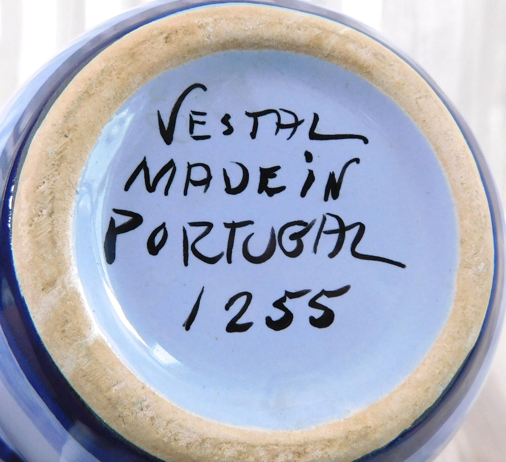 Blue Floral Pitcher from Portugal # 25862