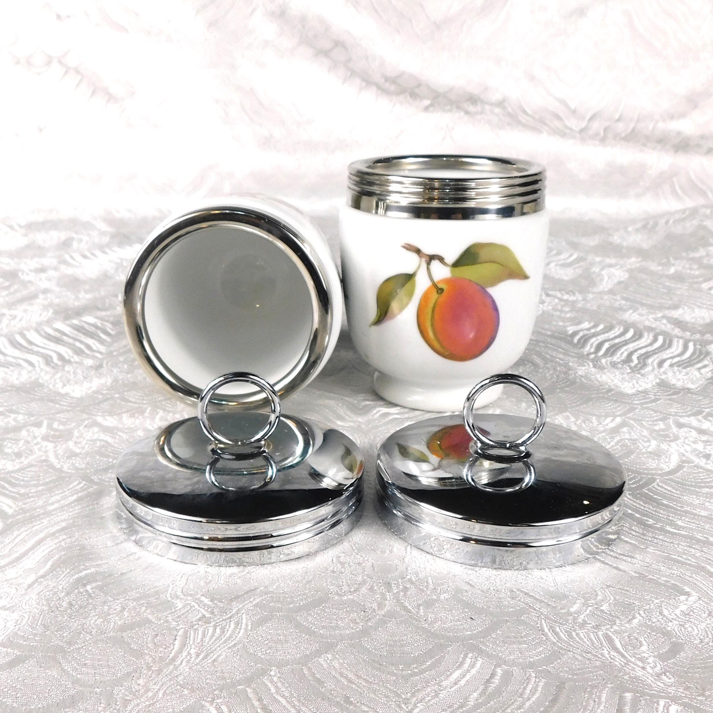 Royal Worcester Set of Two Egg Coddlers in Evesham Gold # 27641