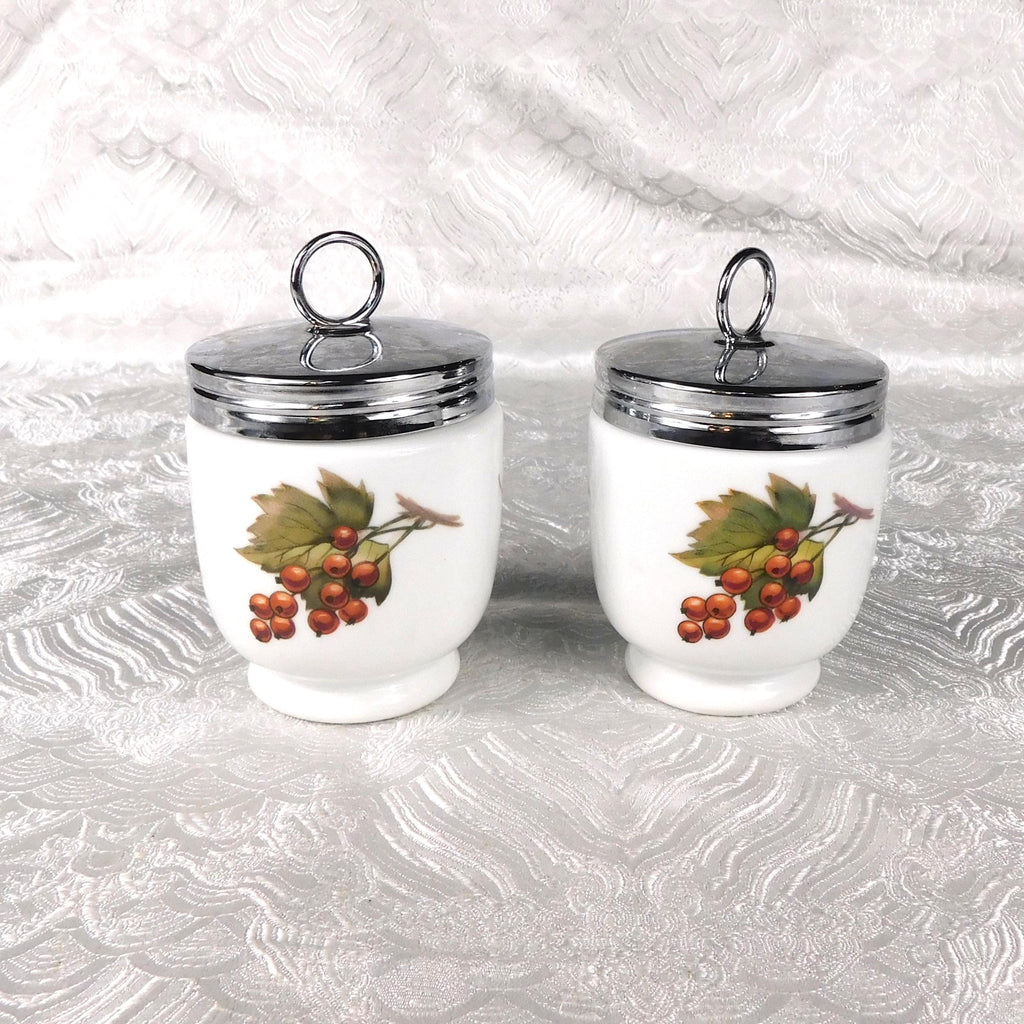 Royal Worcester Set of Two Egg Coddlers in Evesham Gold # 27641