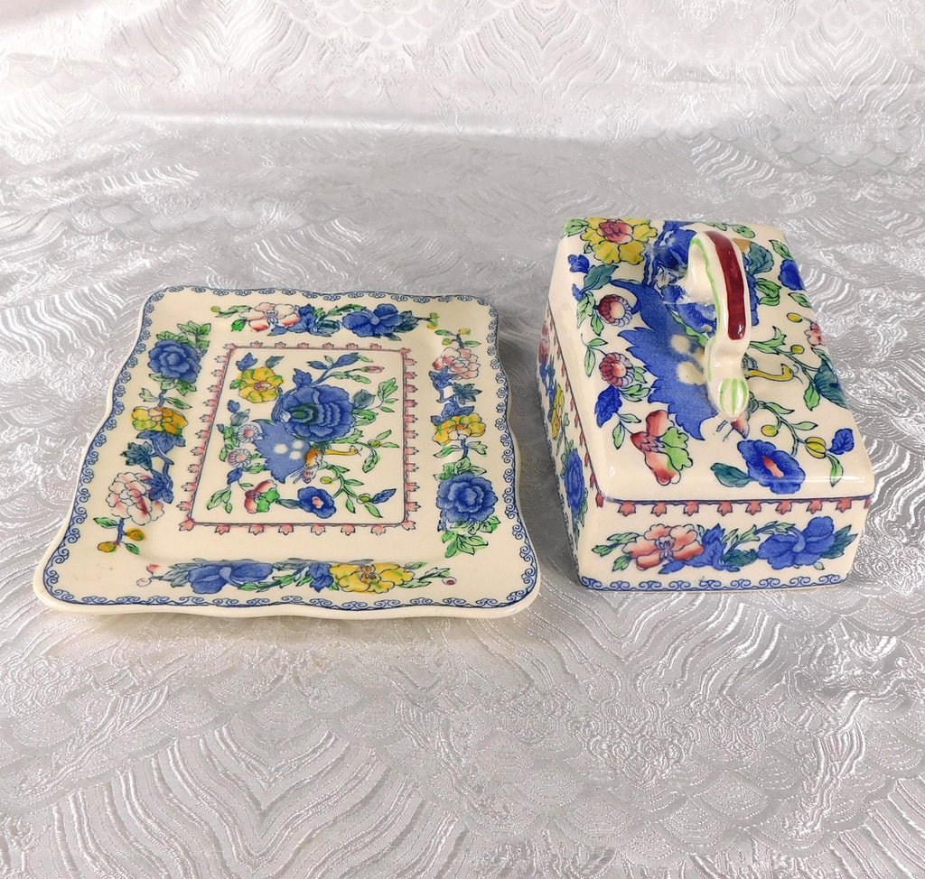 Masons Covered Cheese Dish in Regency Plantation Colonial # 27463