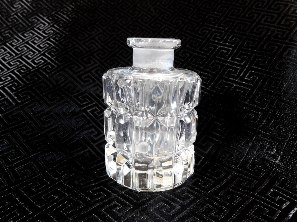 Round Glass Perfume Bottle with Flower Shaped Stopper # 23509