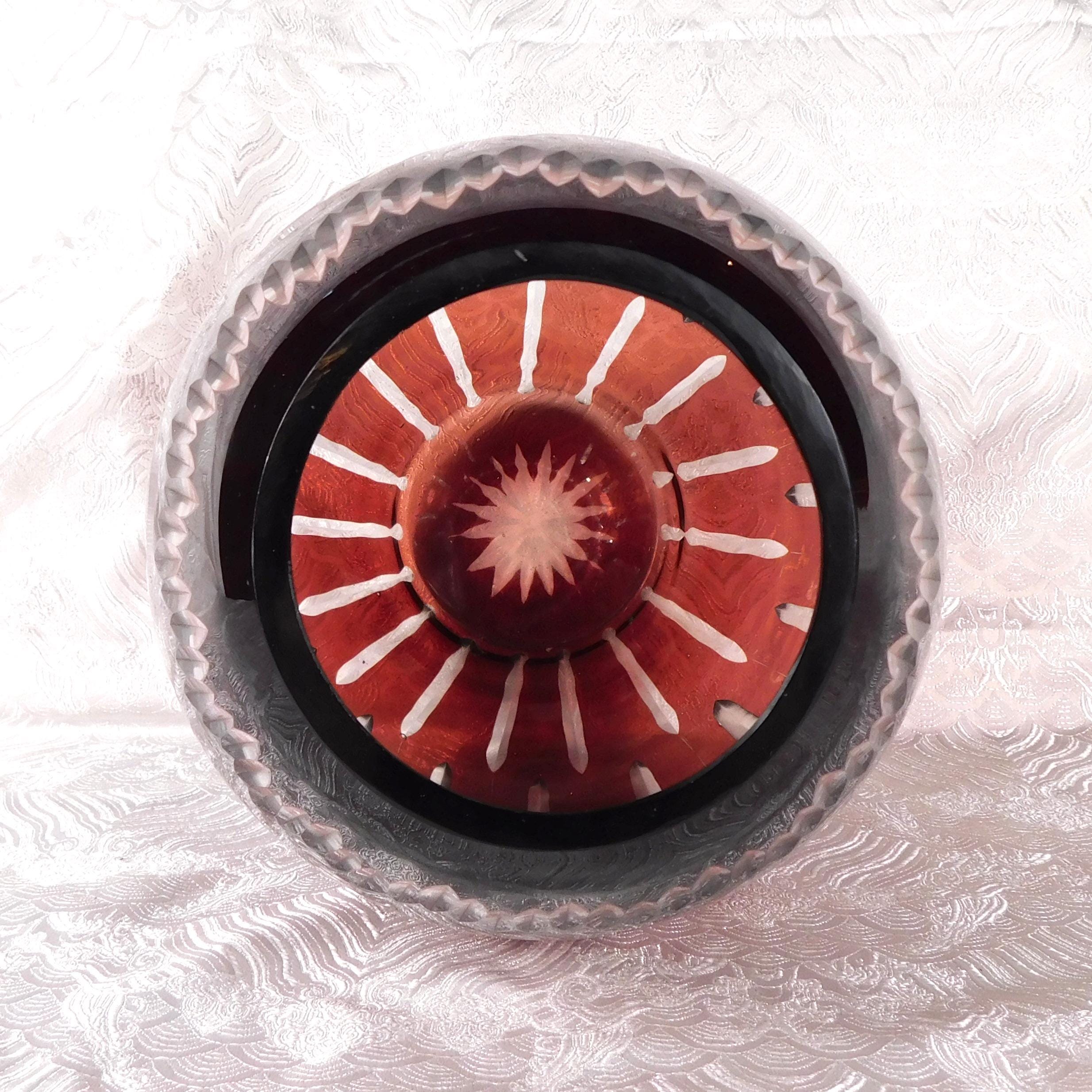 Large Red Cut to Clear Vase # 27656