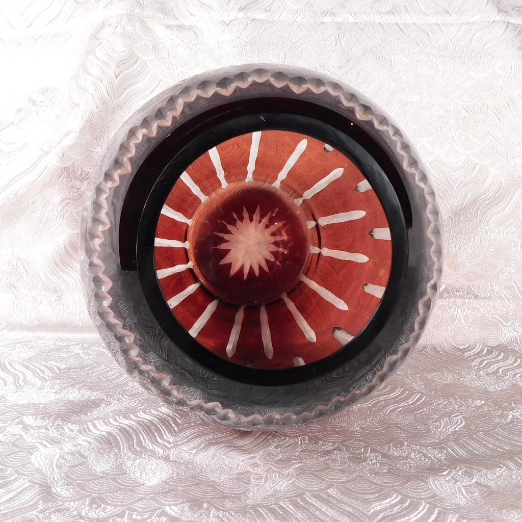 Large Red Cut to Clear Vase # 27656