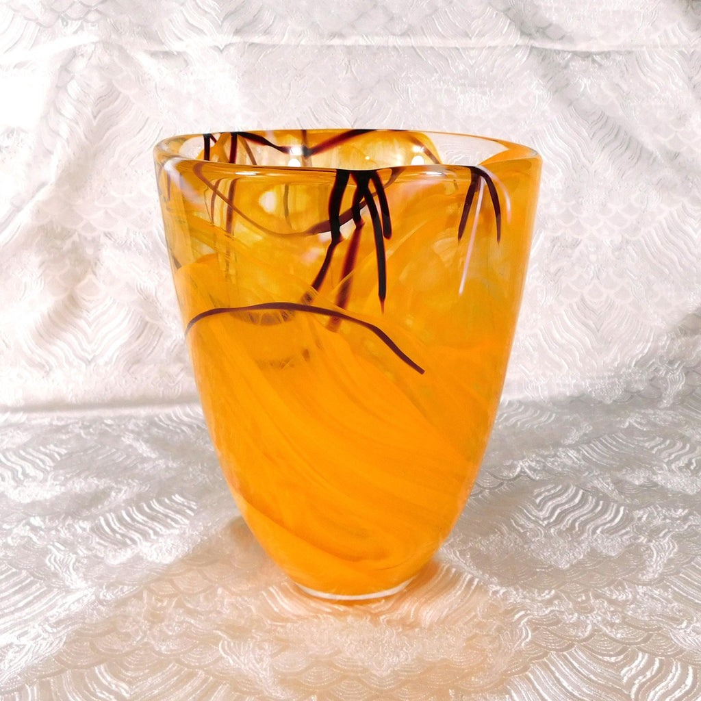 Kosta Boda Orange Art Glass Vase # 27653