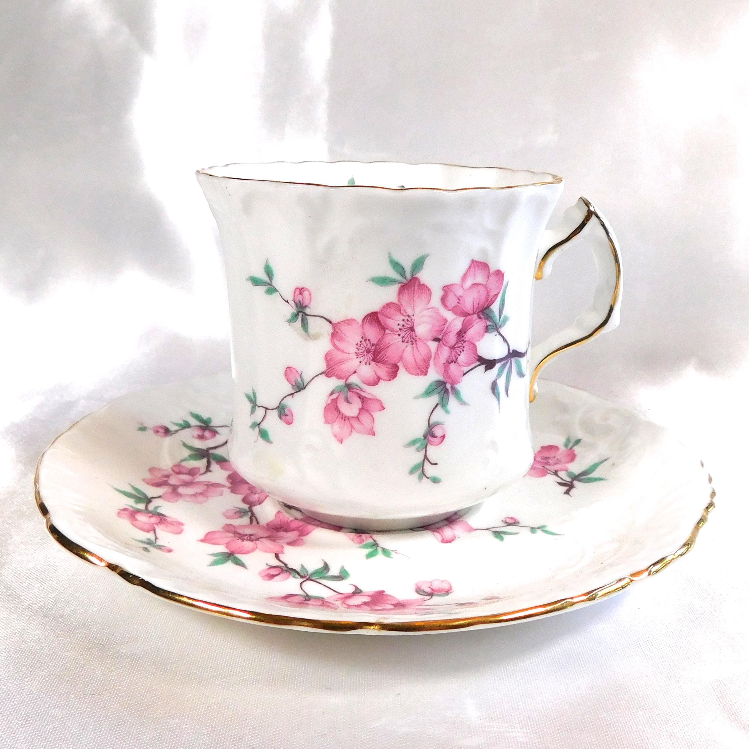 Hammersley Pink Floral Teacup # 23613