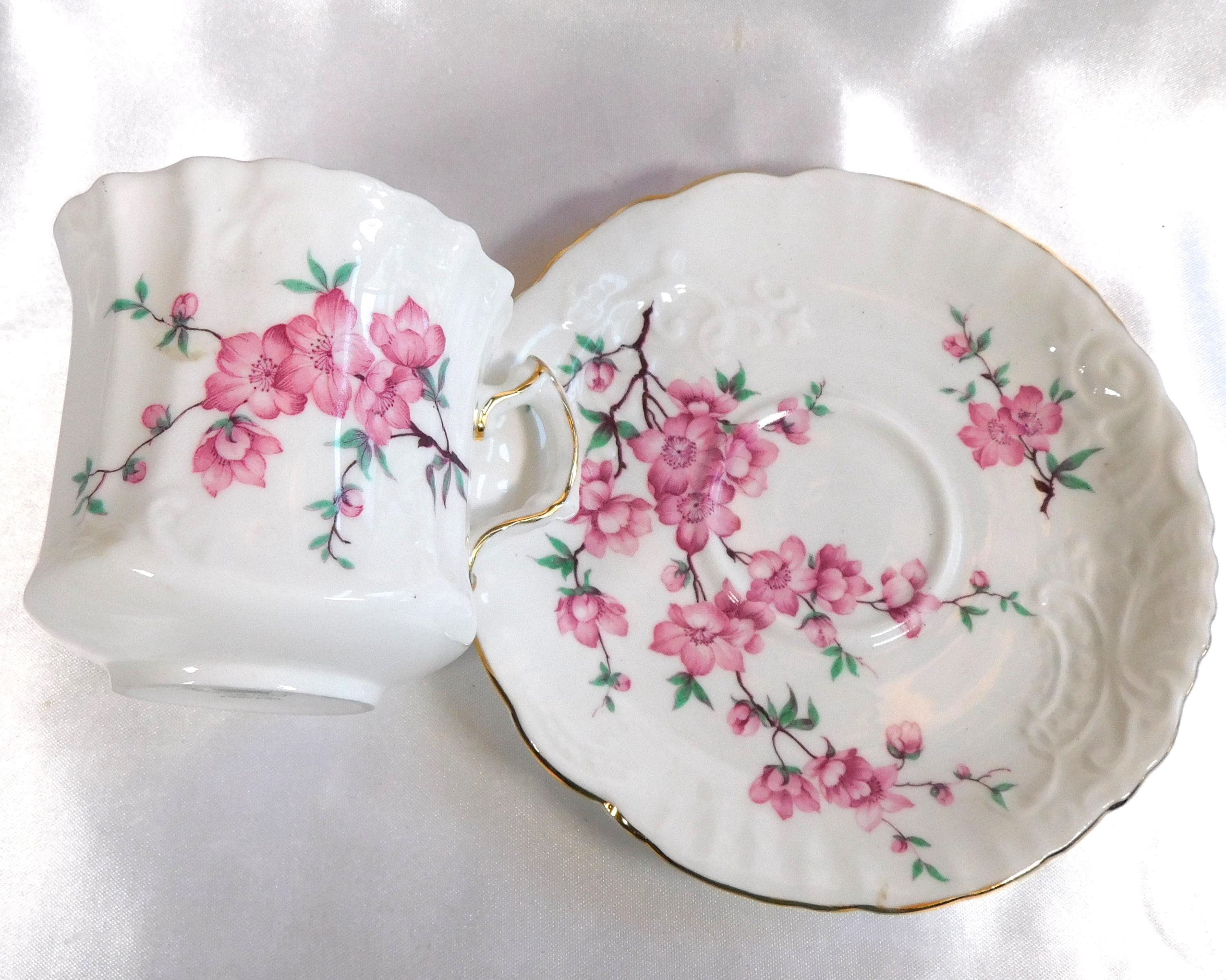 Hammersley Pink Floral Teacup # 23613
