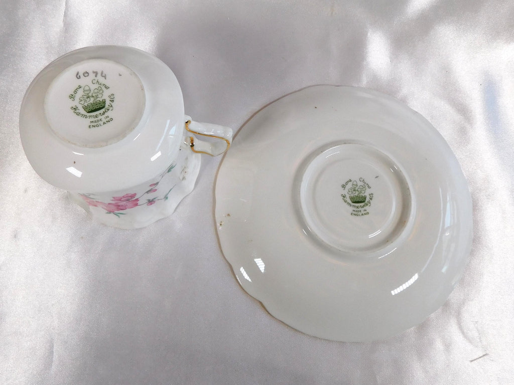Hammersley Pink Floral Teacup # 23613