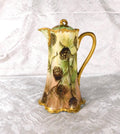 Antique Signed Haviland Chcolate Pot with Pine Cones # 27595