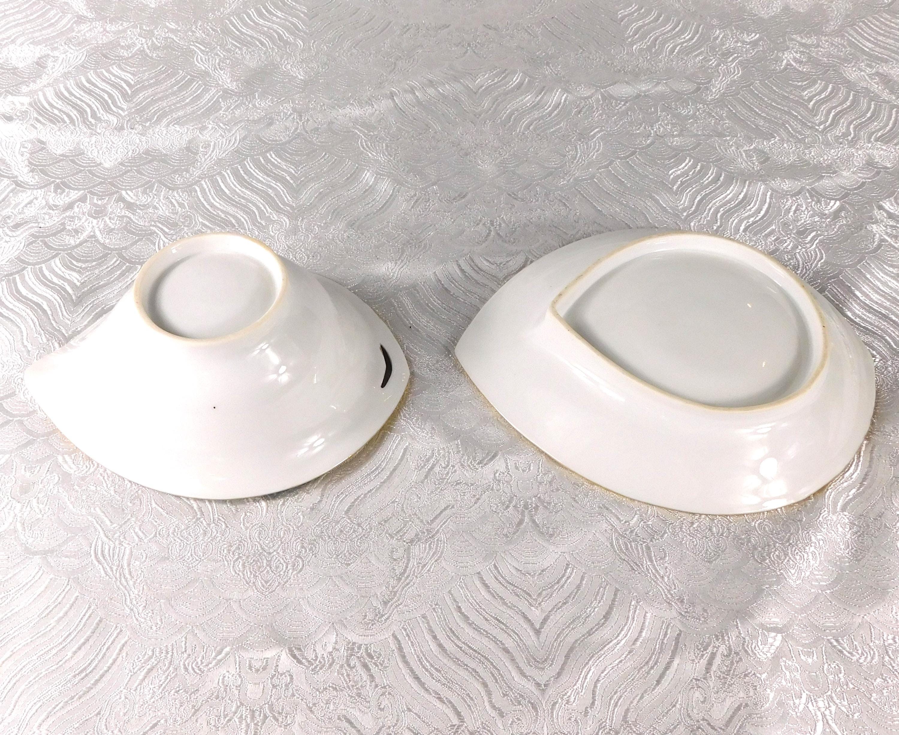 Unmarked White Floral Gravy Boat with Underplate # 27664