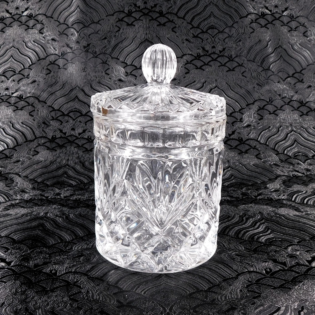 Small Cut Glass Jelly Jaror Biscuit Barrel with Lid # 27623