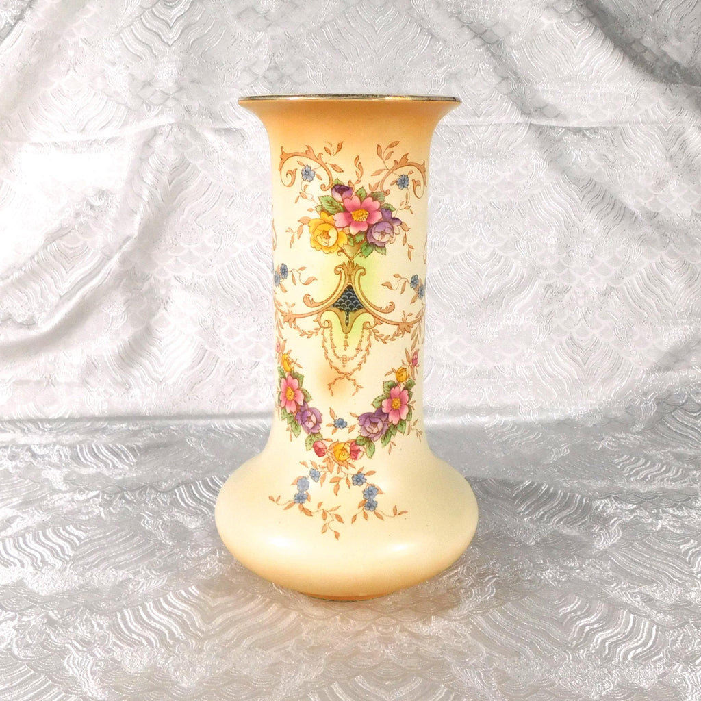 Crown Ducal Large Cream Floral Vase # 27575-Broken